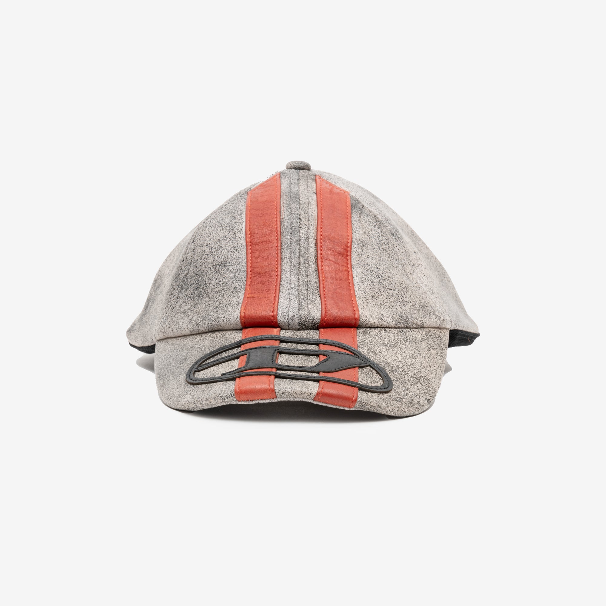 DIESEL Stripe Leather Cap Off White - 1