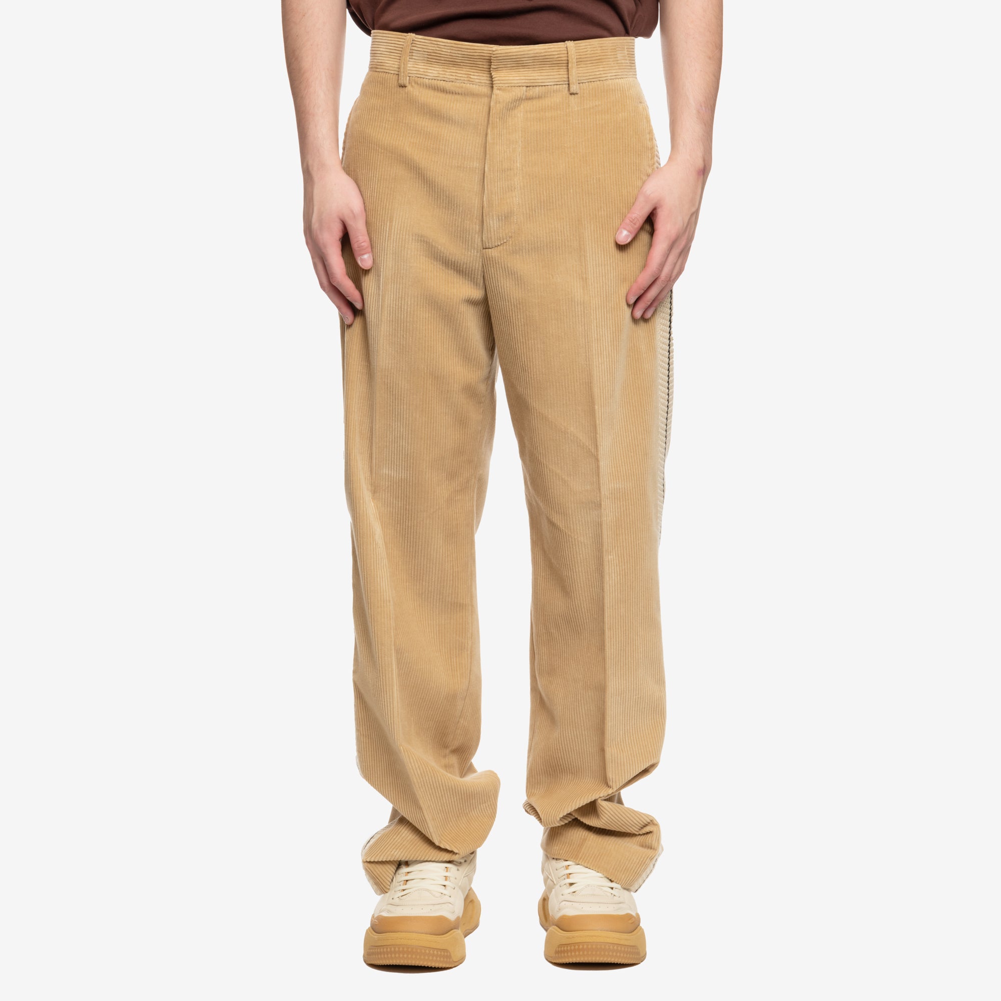 Palm Angels Corduroy Suit Tape Pants Beige - 1