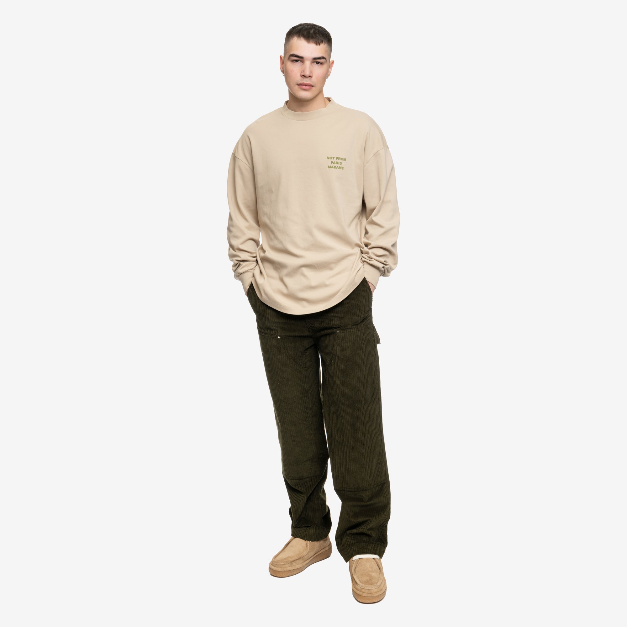 Drôle de Monsieur Le Pantalon Charpentier Corduroy Dark Green - 2