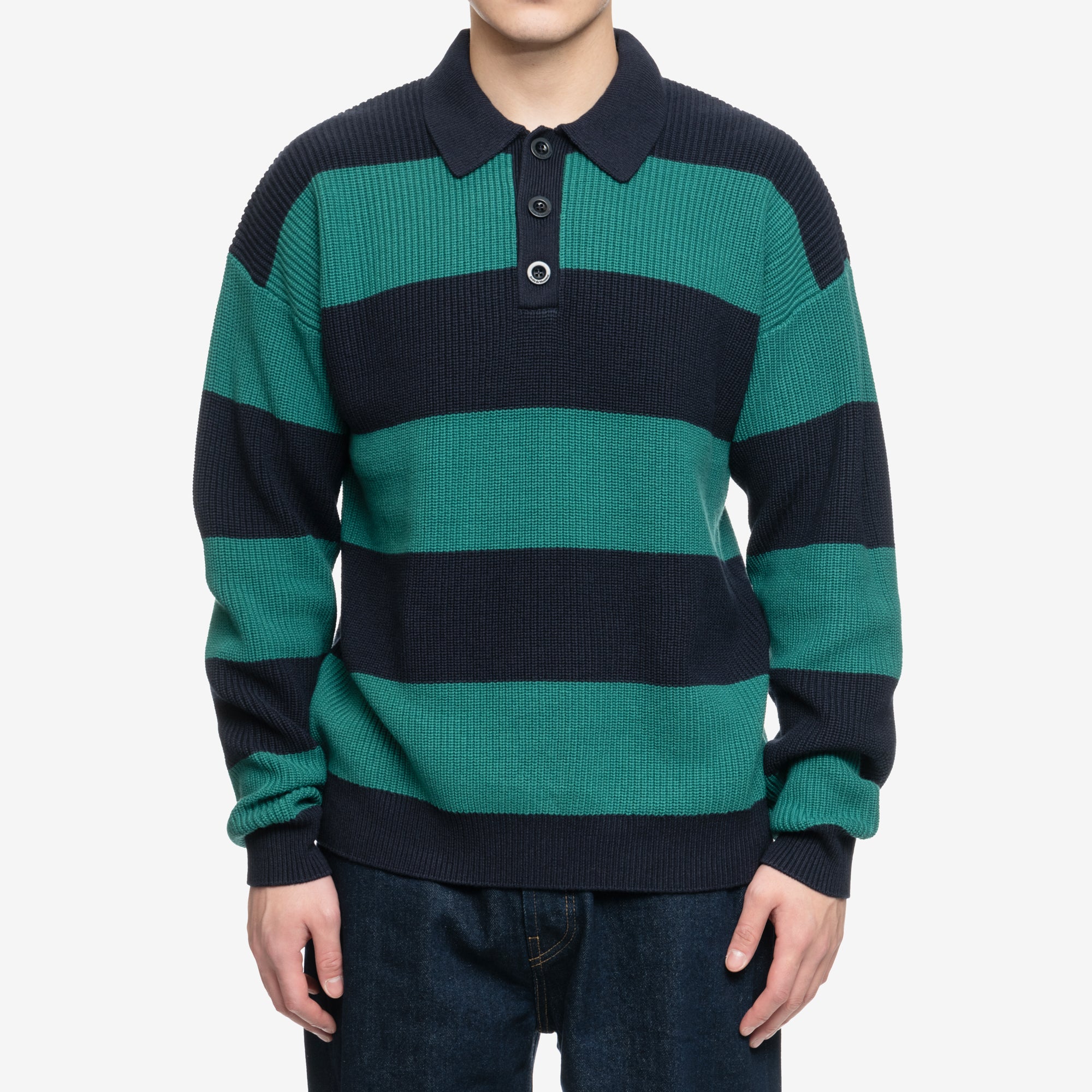 Drôle de Monsieur Le Polo Piqué Rayé Navy - 1