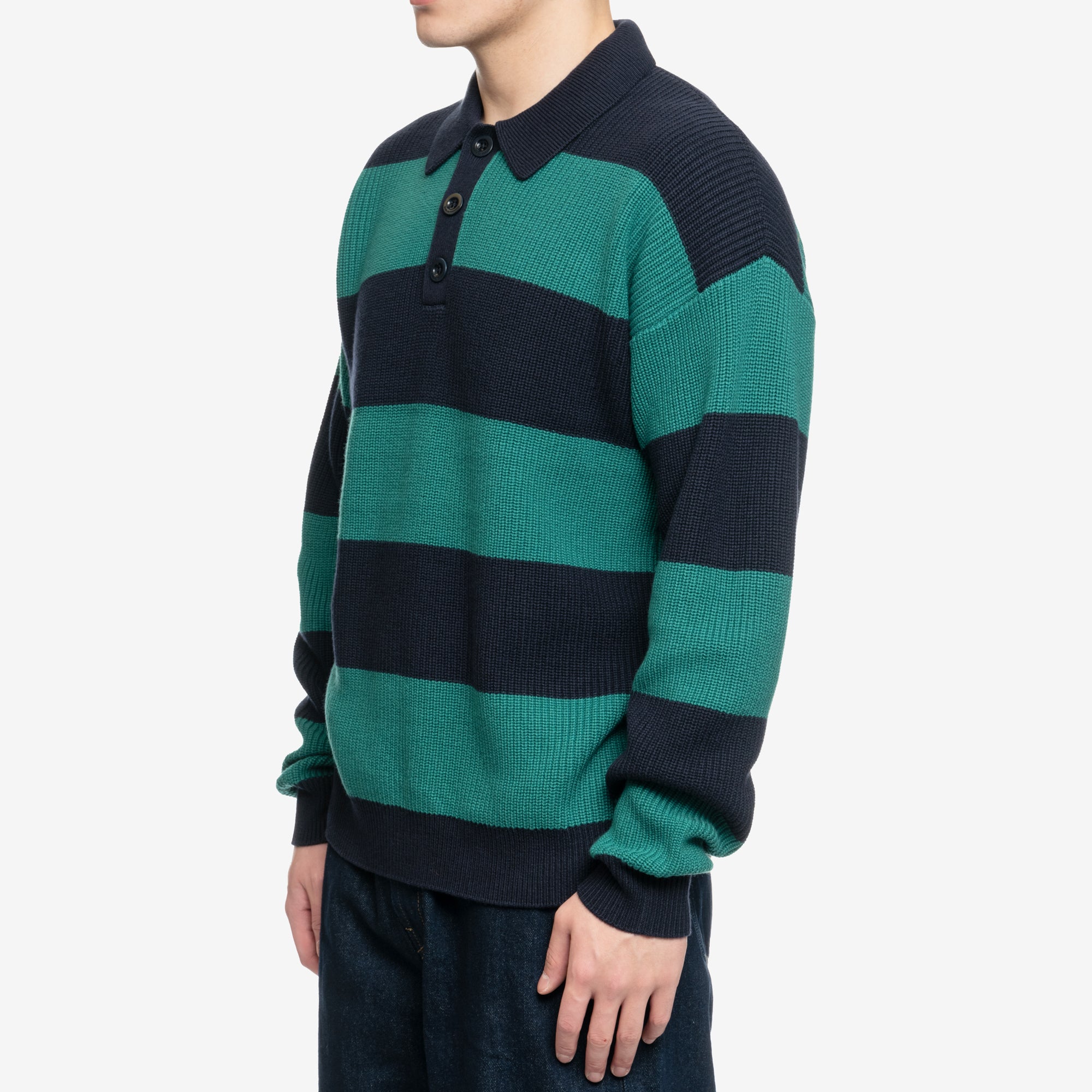Drôle de Monsieur Le Polo Piqué Rayé Navy - 3