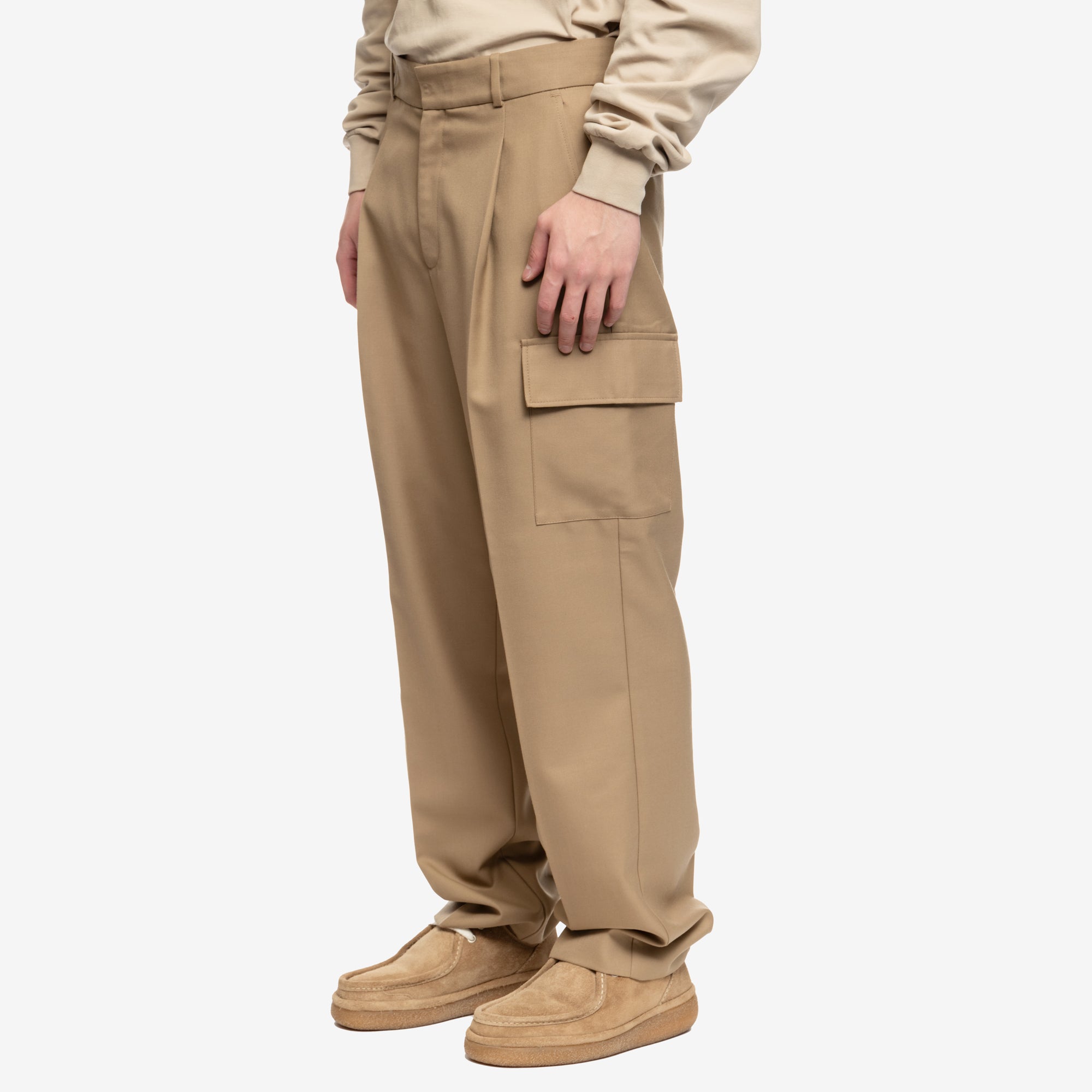 Drôle de Monsieur Le Pantalon Cargo Flanelle Beige - 3
