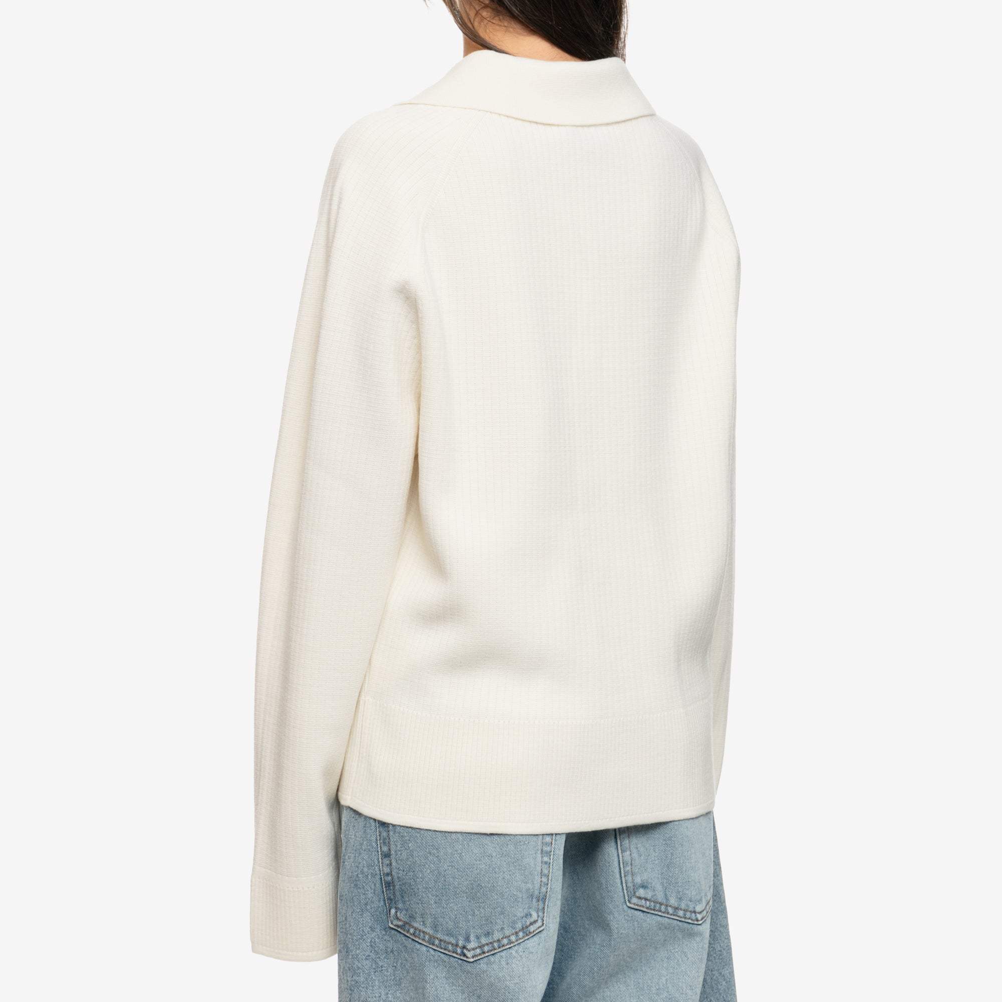 Casablanca Faux Rib Cardigan White - 8