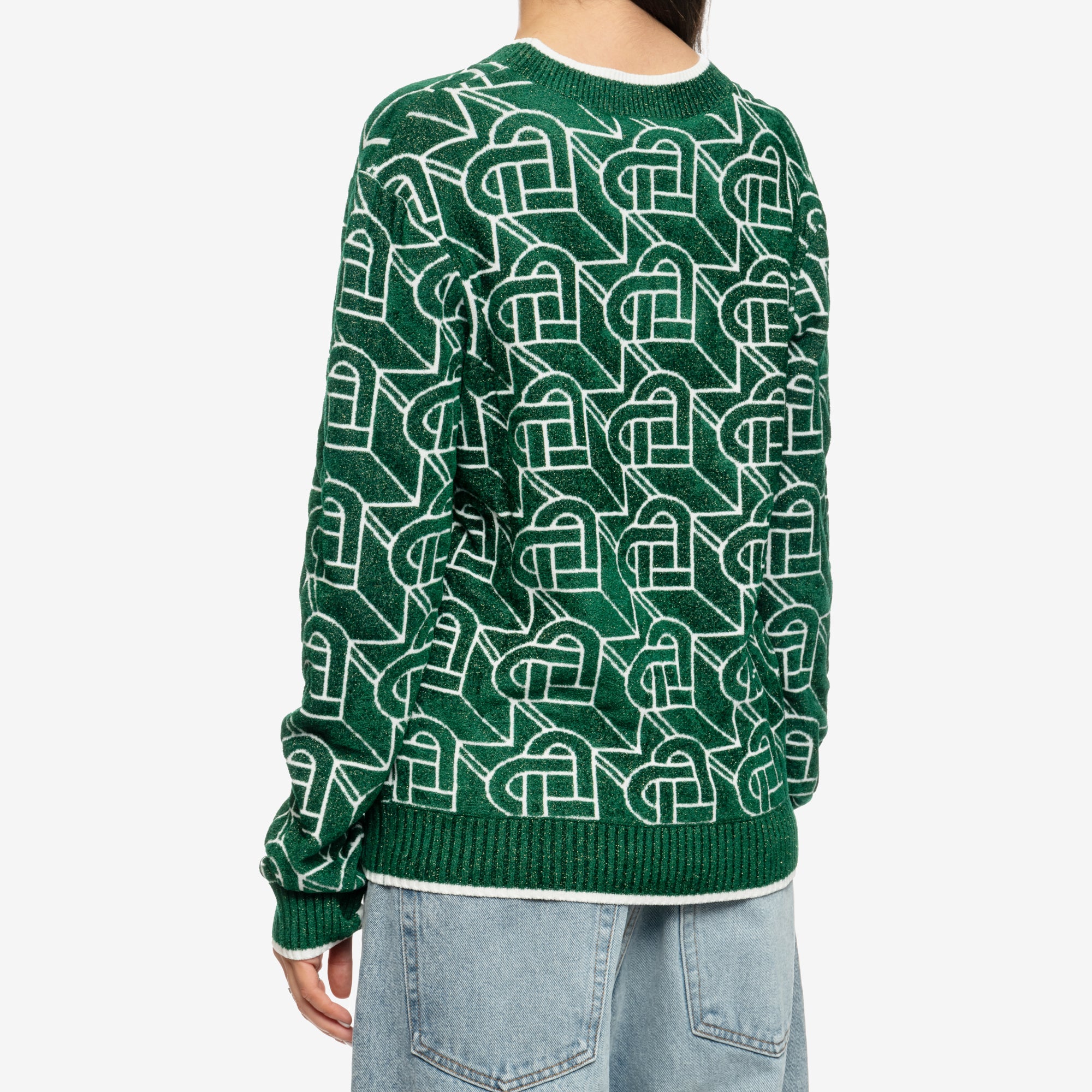 Casablanca Heart Monogram Sweater Green - 8