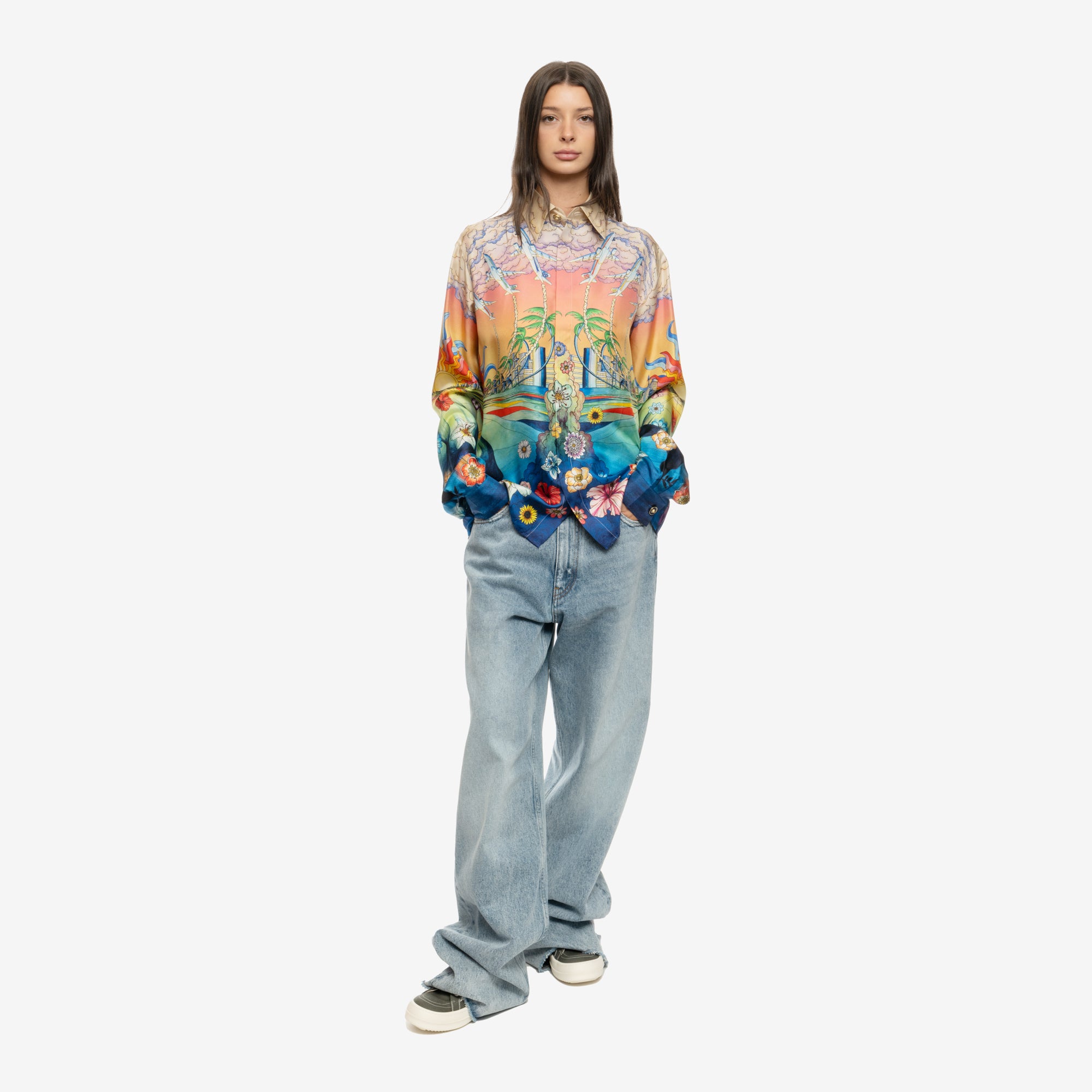 Casablanca Lenvol LS Silk Shirt Multi - 5