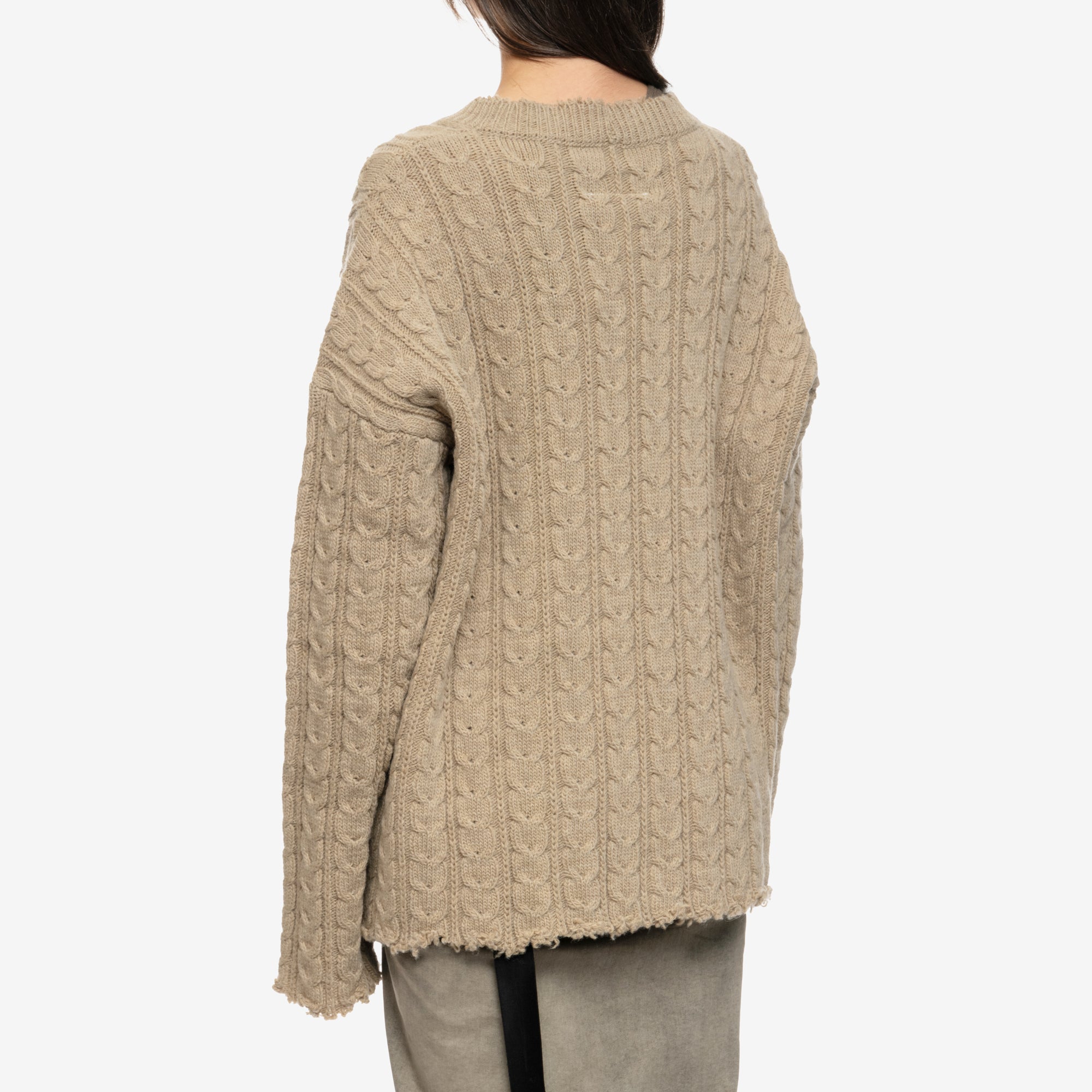 MM6 Cable Knit Cardigan Beige - 7