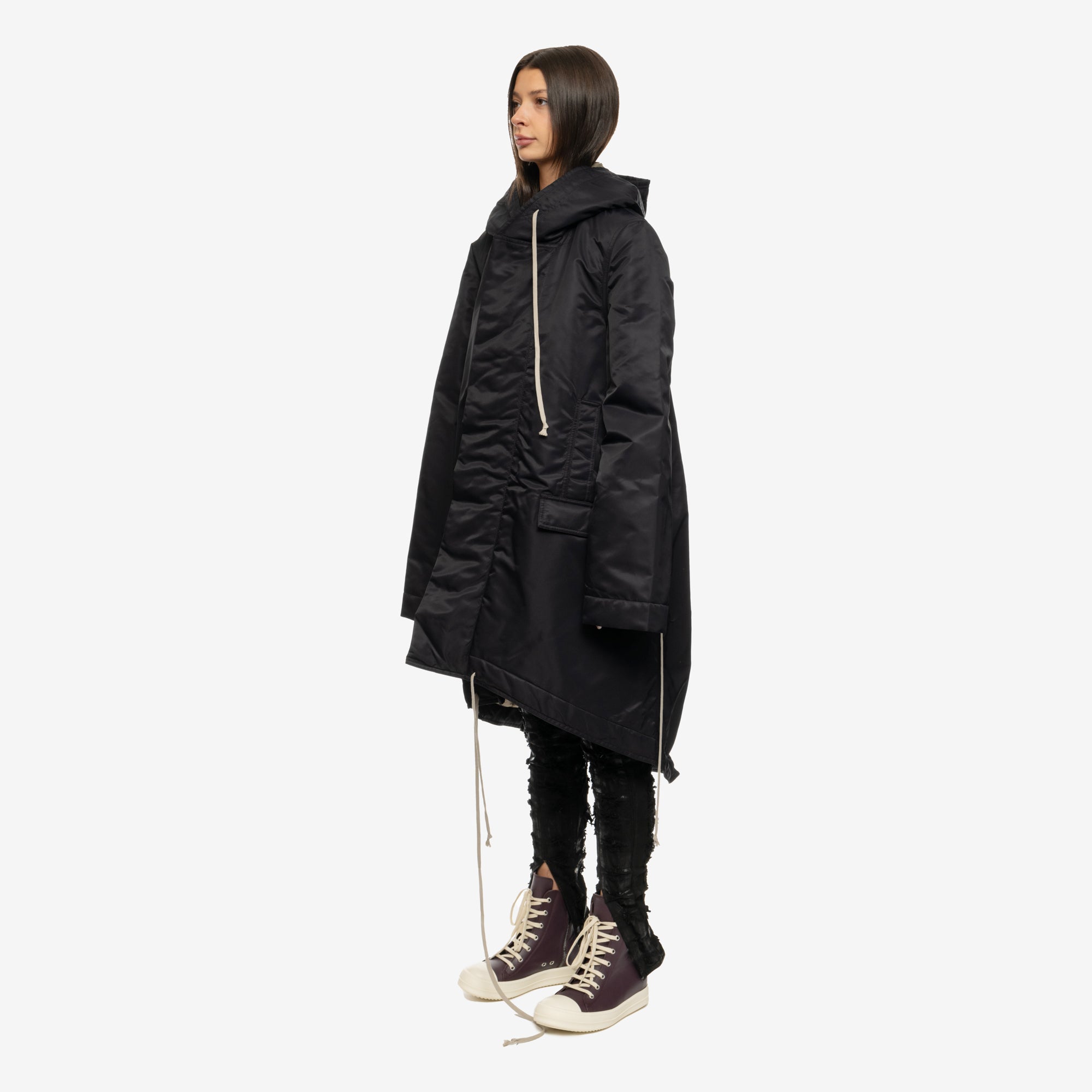 Rick Owens DRKSHDW Womens Luxor Fishtail Padded Parka Black - 3