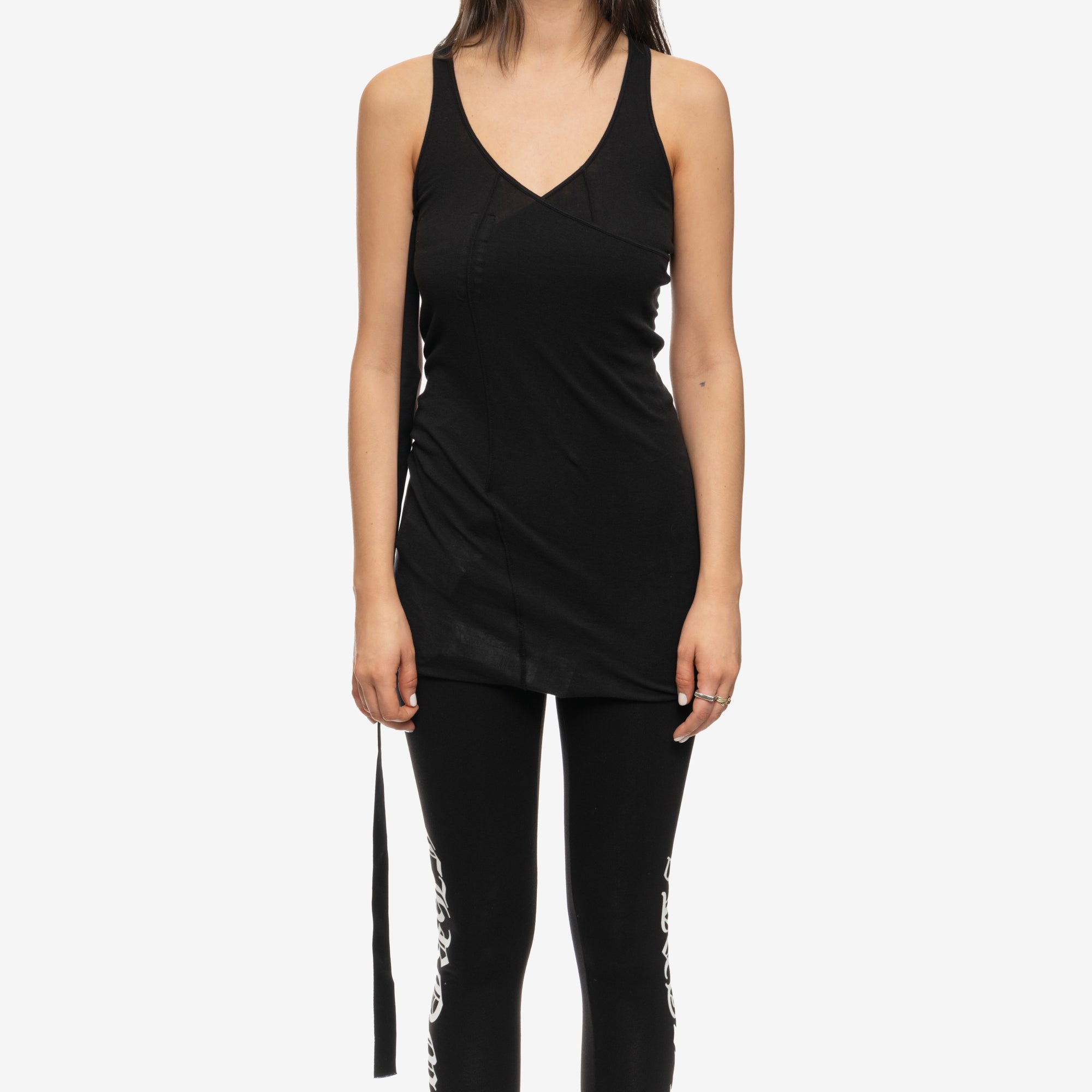 Rick Owens DRKSHDW Womens Luxor Double Ziggy Banana Tank Top Black - 1