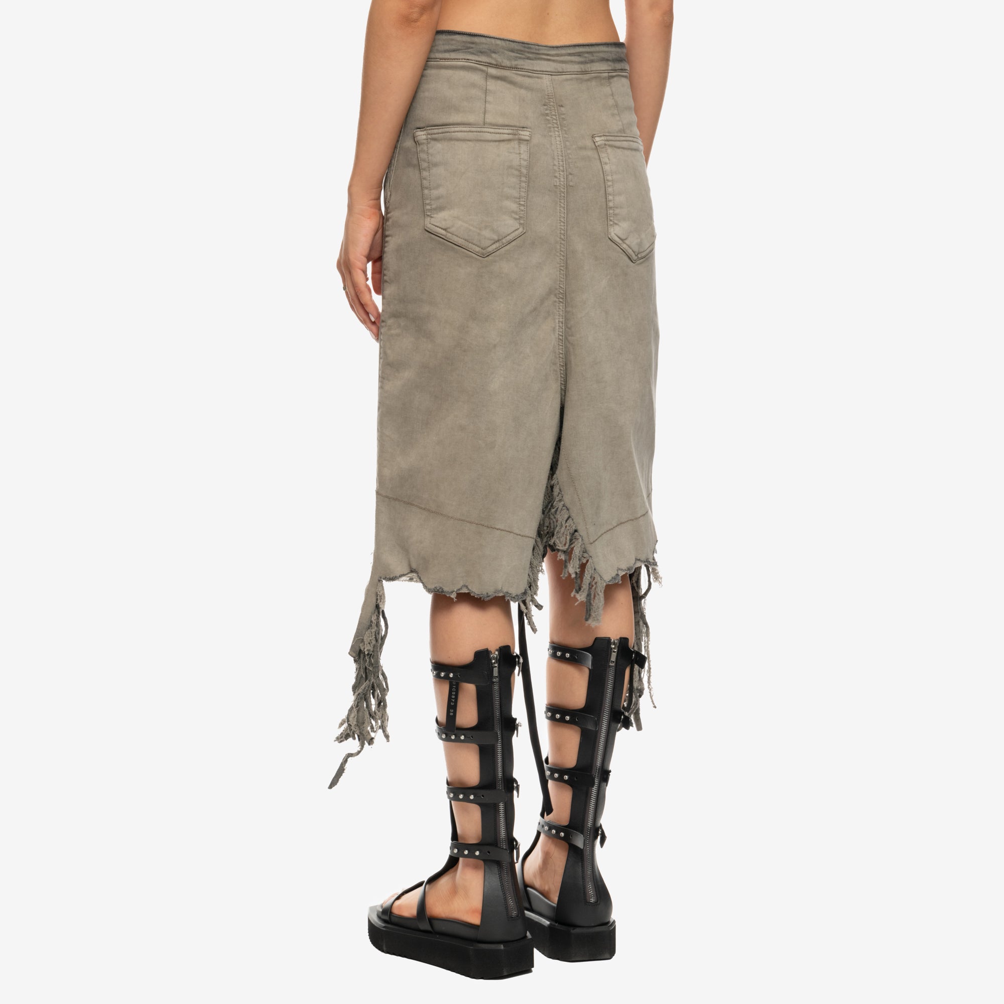 Rick Owens DRKSHDW Womens Luxor Slivered Skirt Mineral - 4