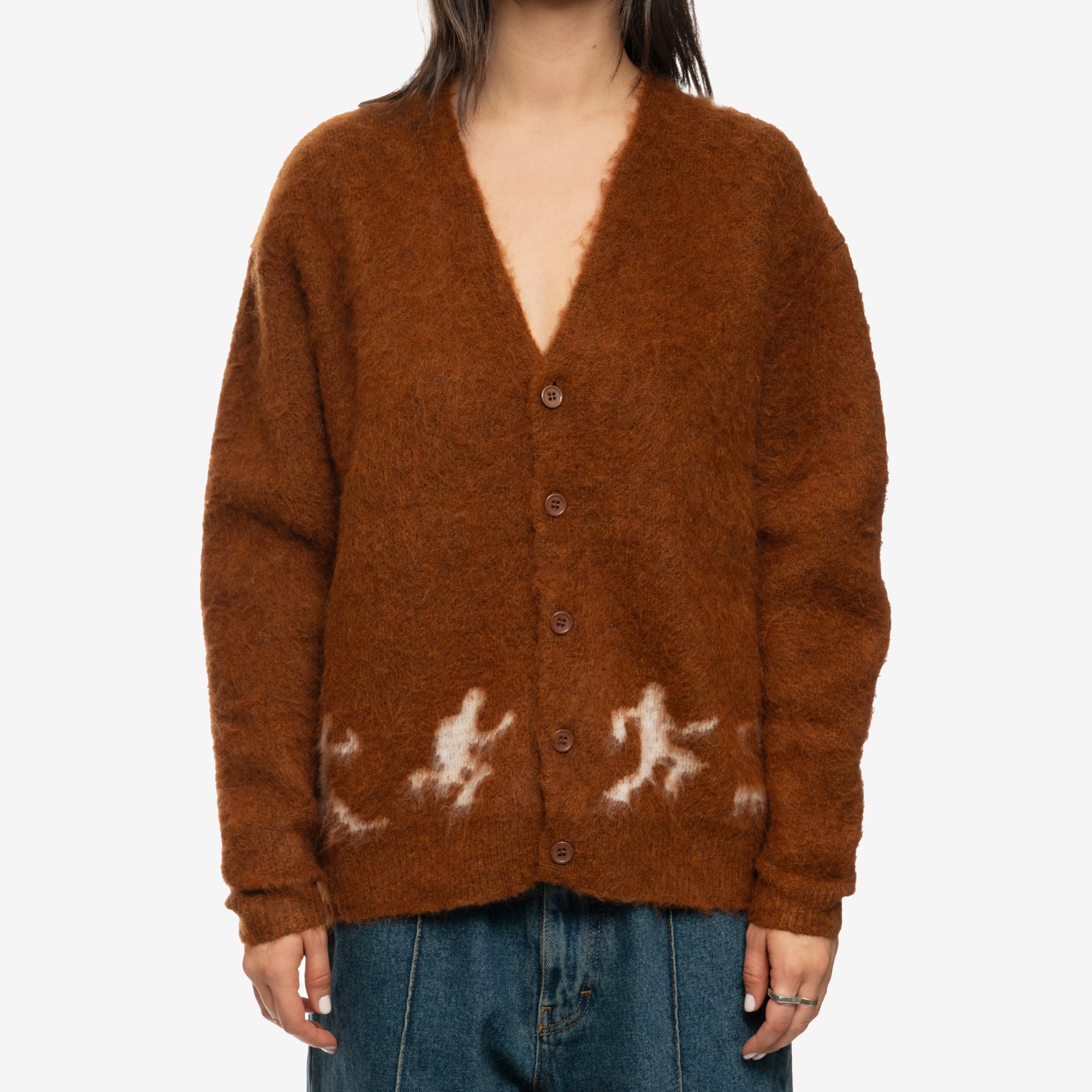 KidSuper Comedie de Kidsuper Mohair Cardigan Brown - 5