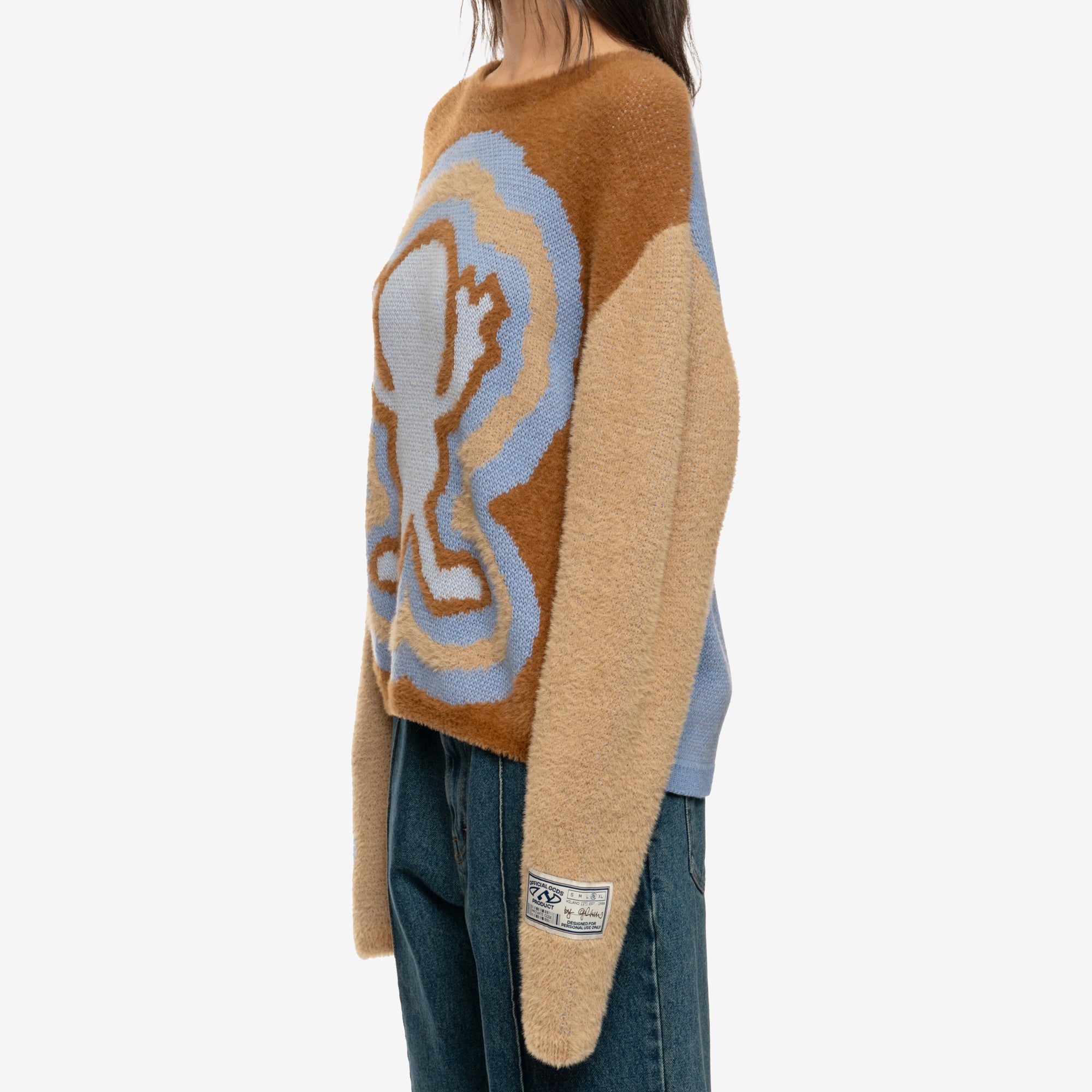 GCDS Weirdo Fuzzy Jacquard Sweater Multi - 6