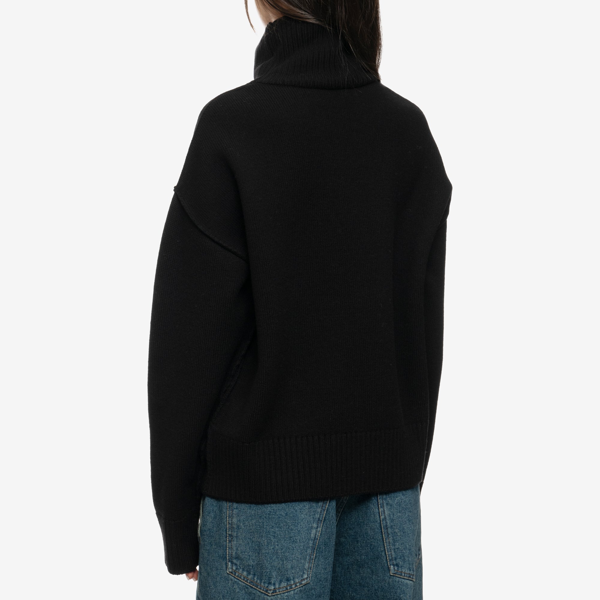AMI Ami de Coeur Turtleneck Sweater Black - 7