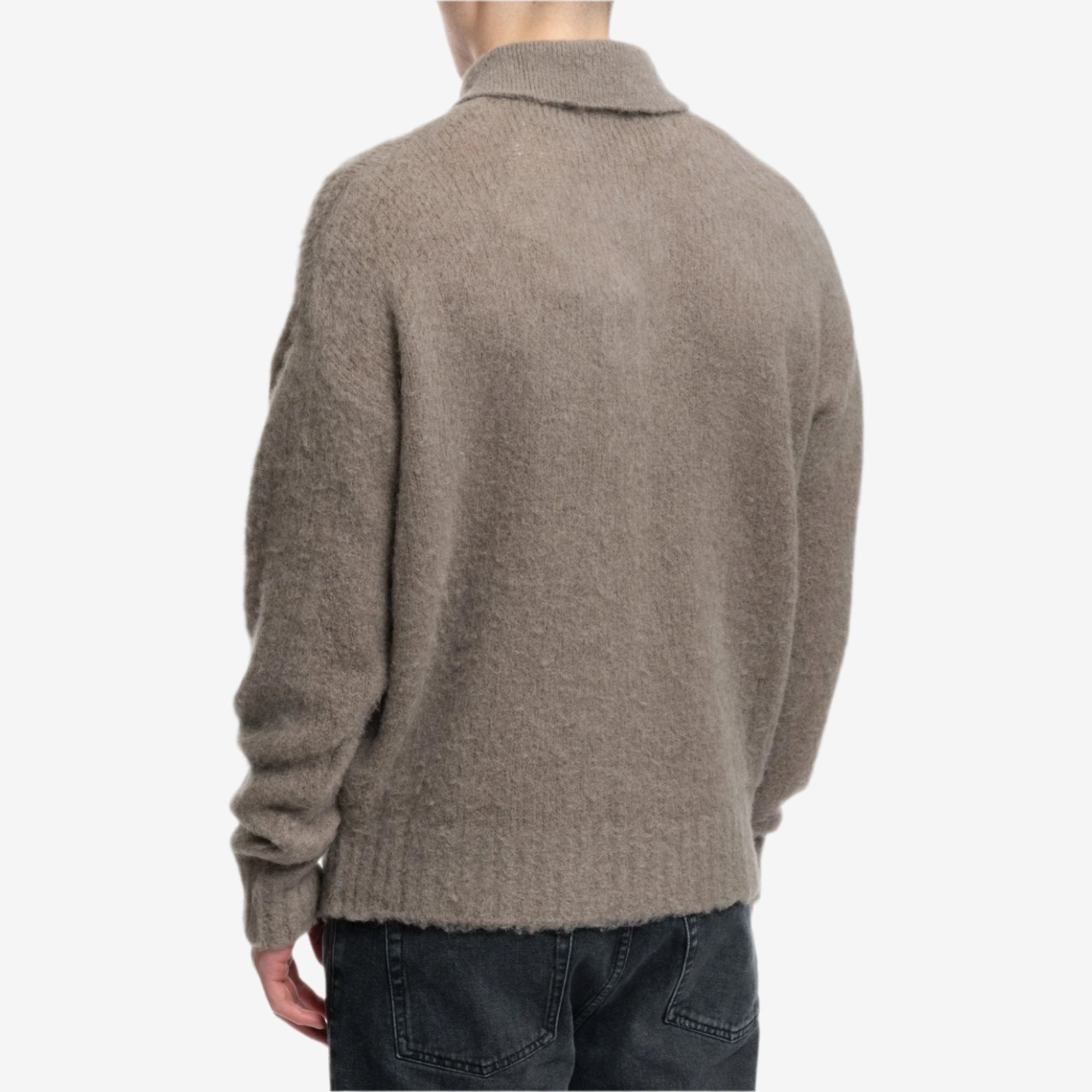 AMI Mohair Light Polo Taupe - 4