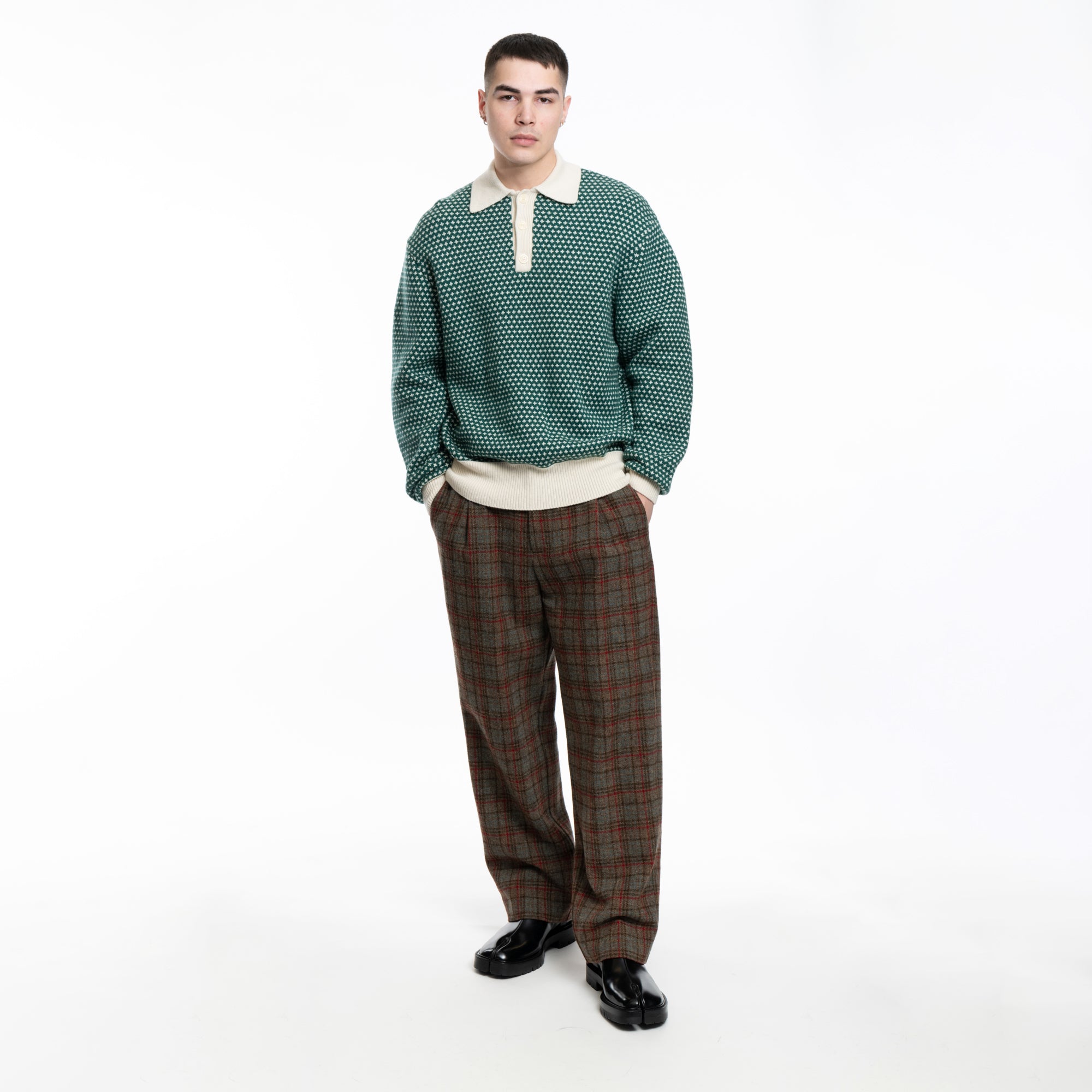 Drôle de Monsieur La Maille Jacquard Dark Green - 2