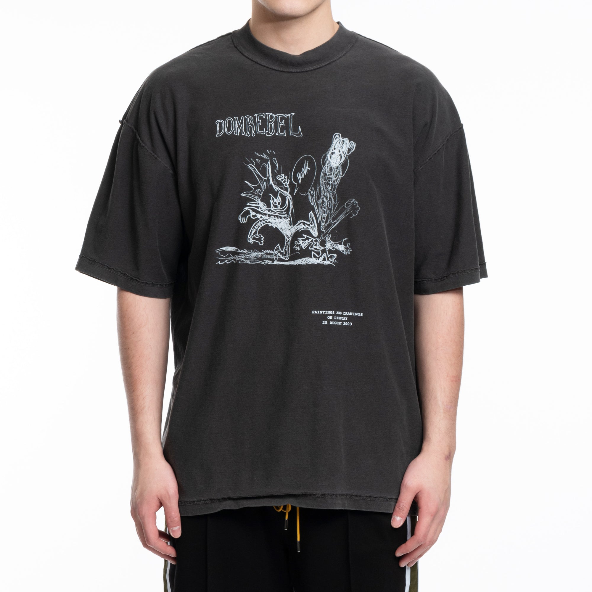 Dom Rebel Comic Kick T-Shirt Faded Black - 1