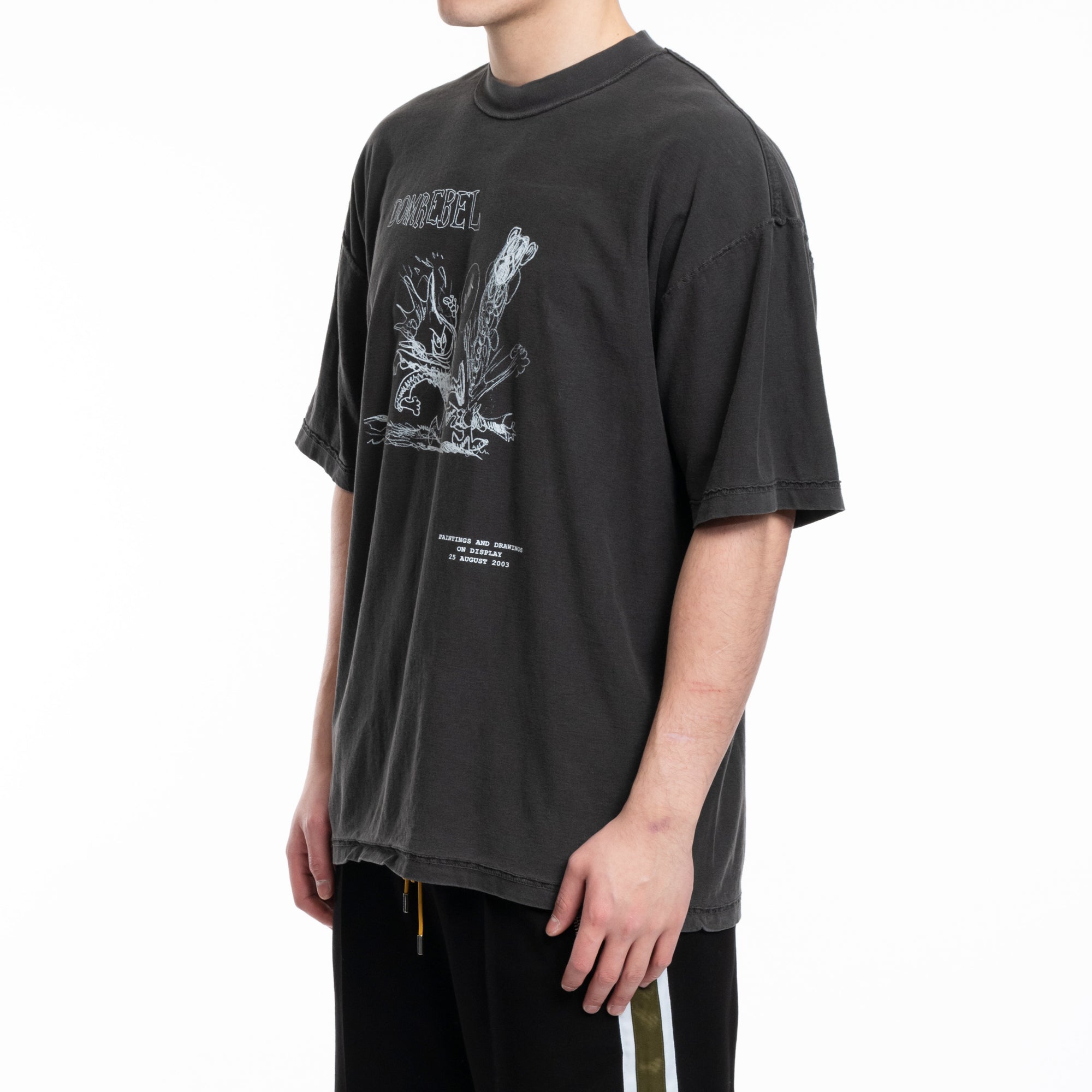 Dom Rebel Comic Kick T-Shirt Faded Black - 3