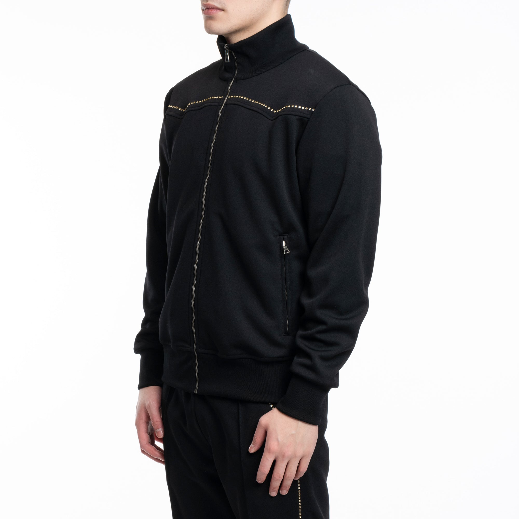 Palm Angels Monogram Stud Track Jacket Black - 3