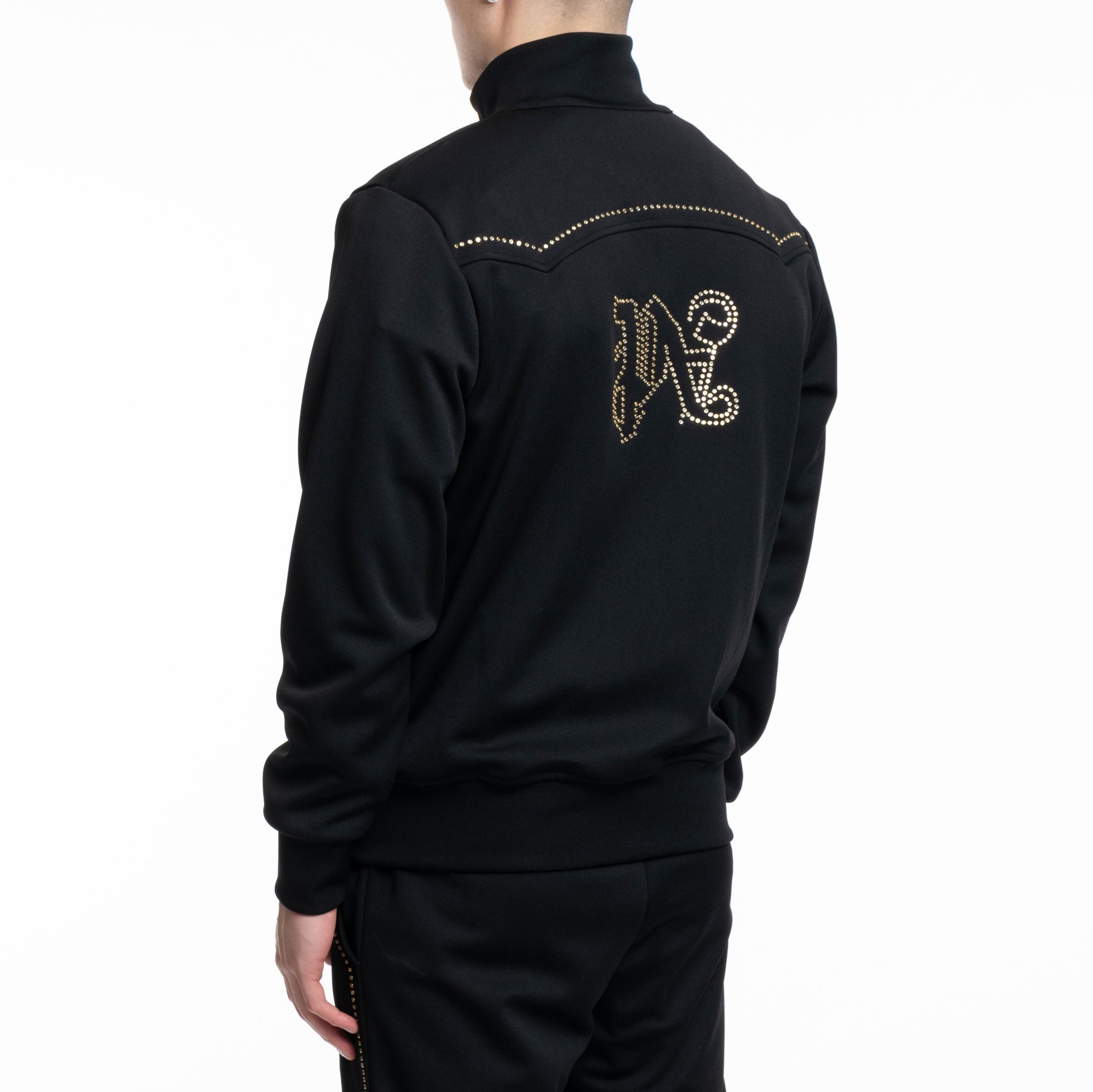 Palm Angels Monogram Stud Track Jacket Black - 4