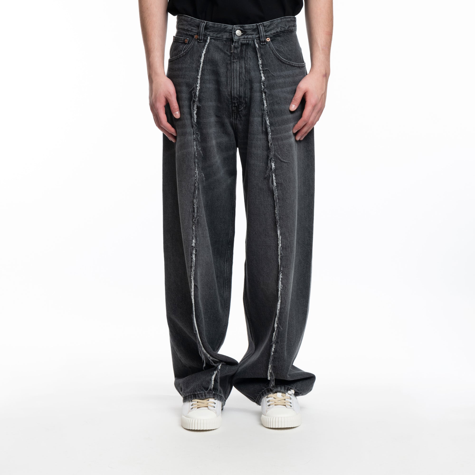 MM6 Raw Pleat Jeans Grey - 1