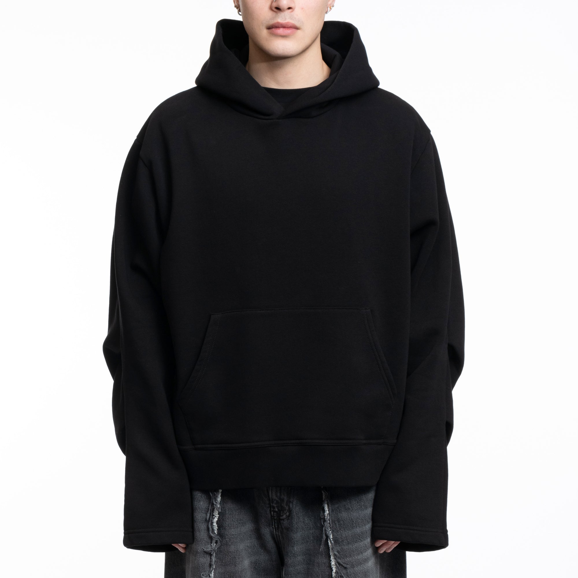 MM6 Tonal Embroidered Hoody Black - 1