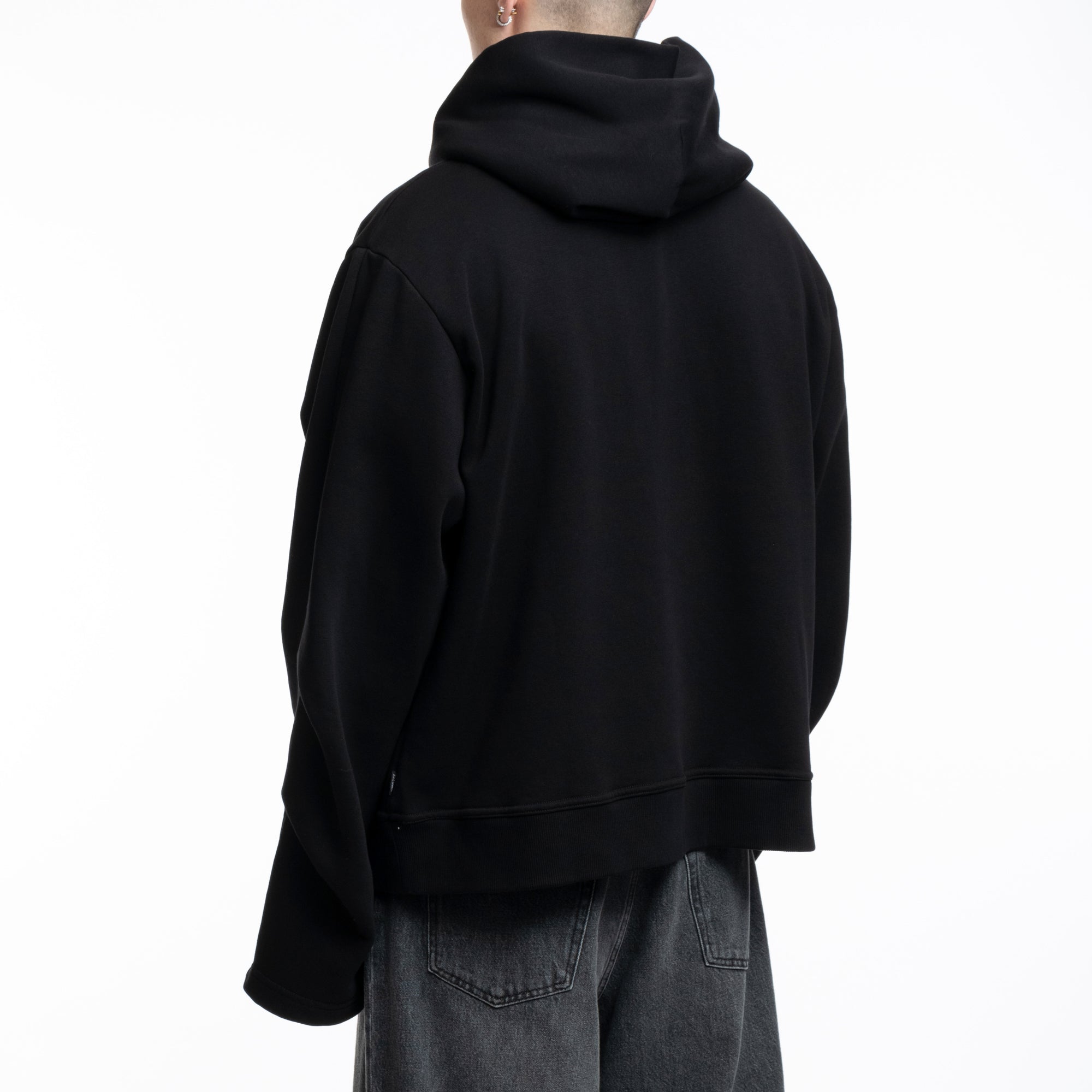 MM6 Tonal Embroidered Hoody Black - 4