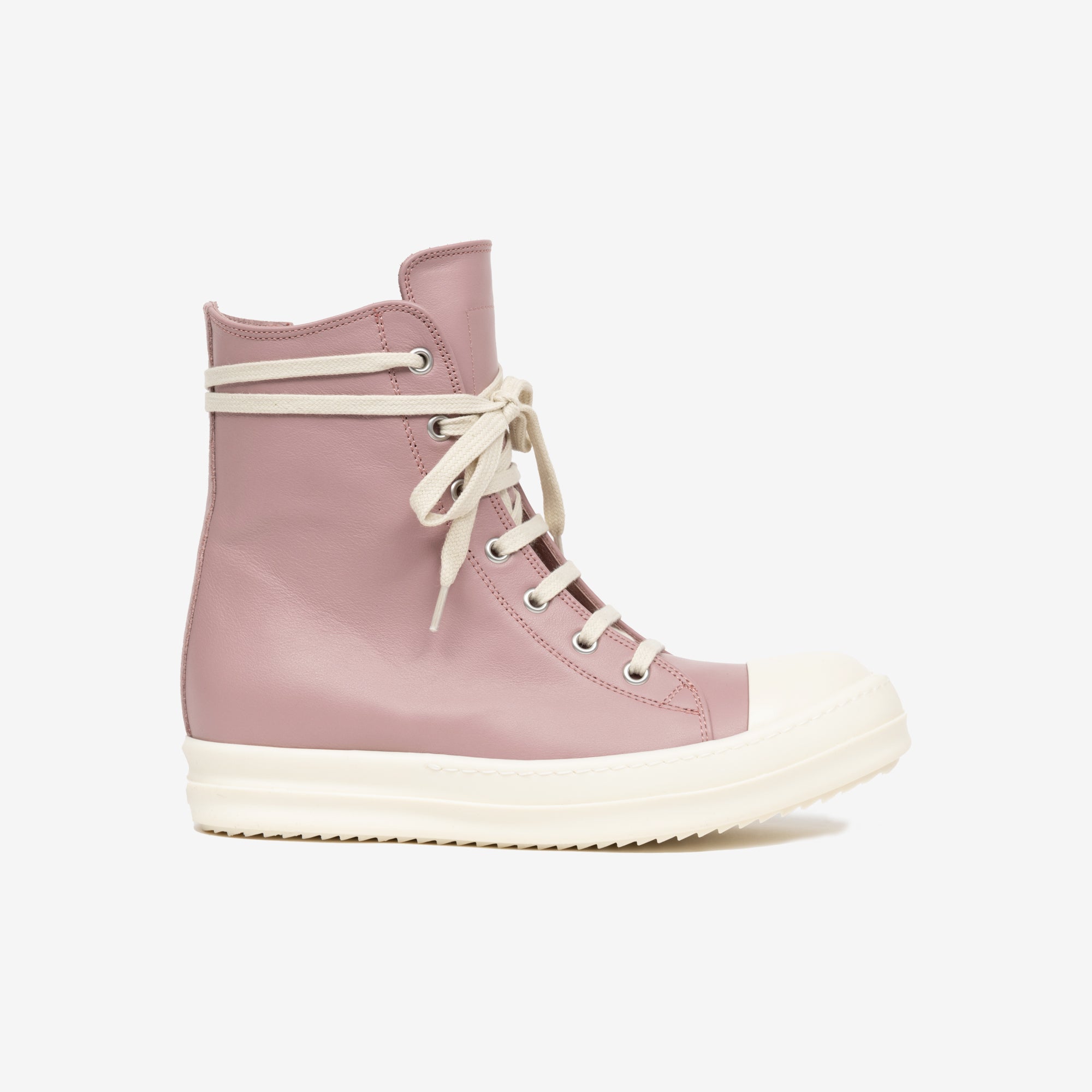 Rick Owens Womens Dusty Pink High - Top Leather Sneakers Dusty Pink - 3