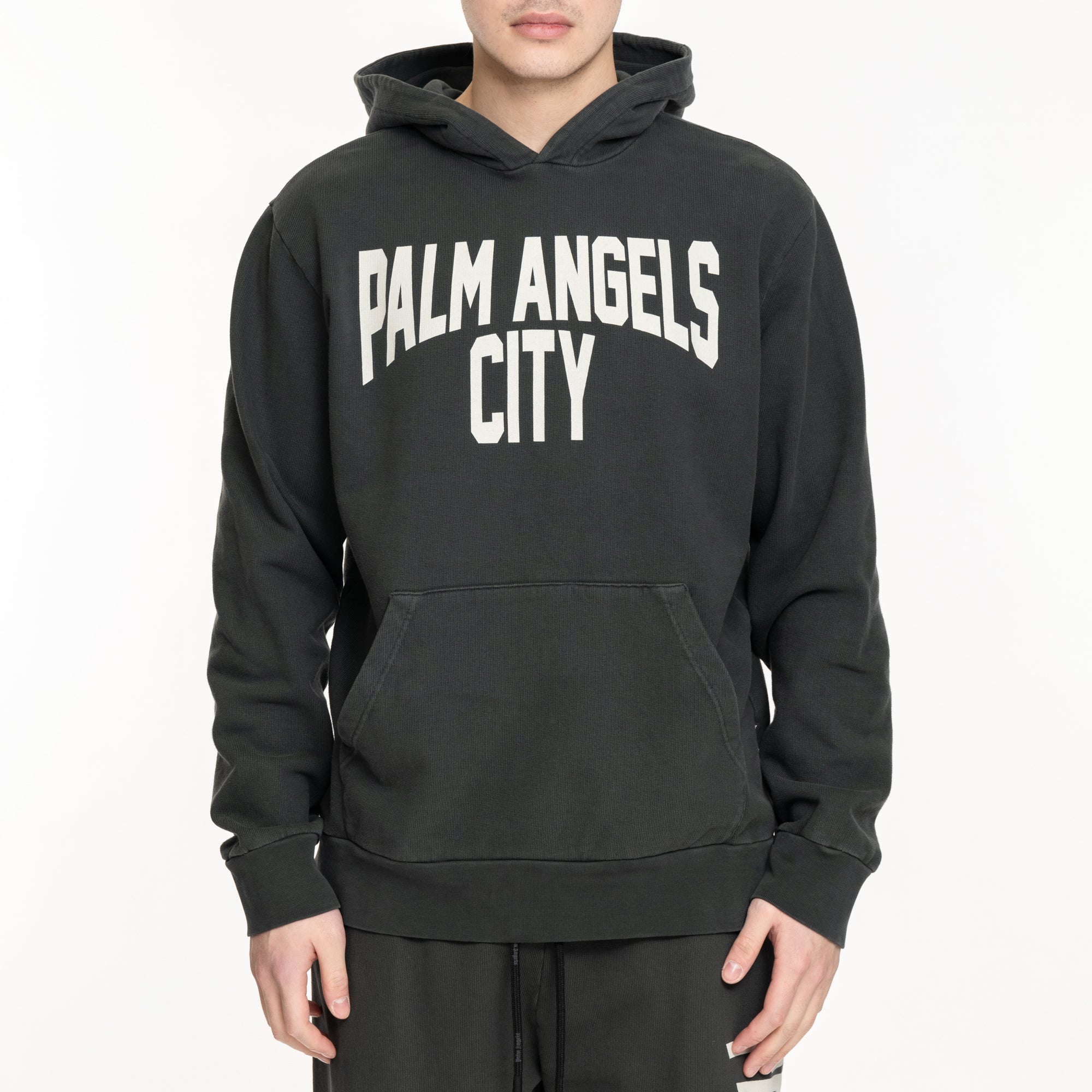 Palm Angels PA City Washed Hoody Dark Grey - 1