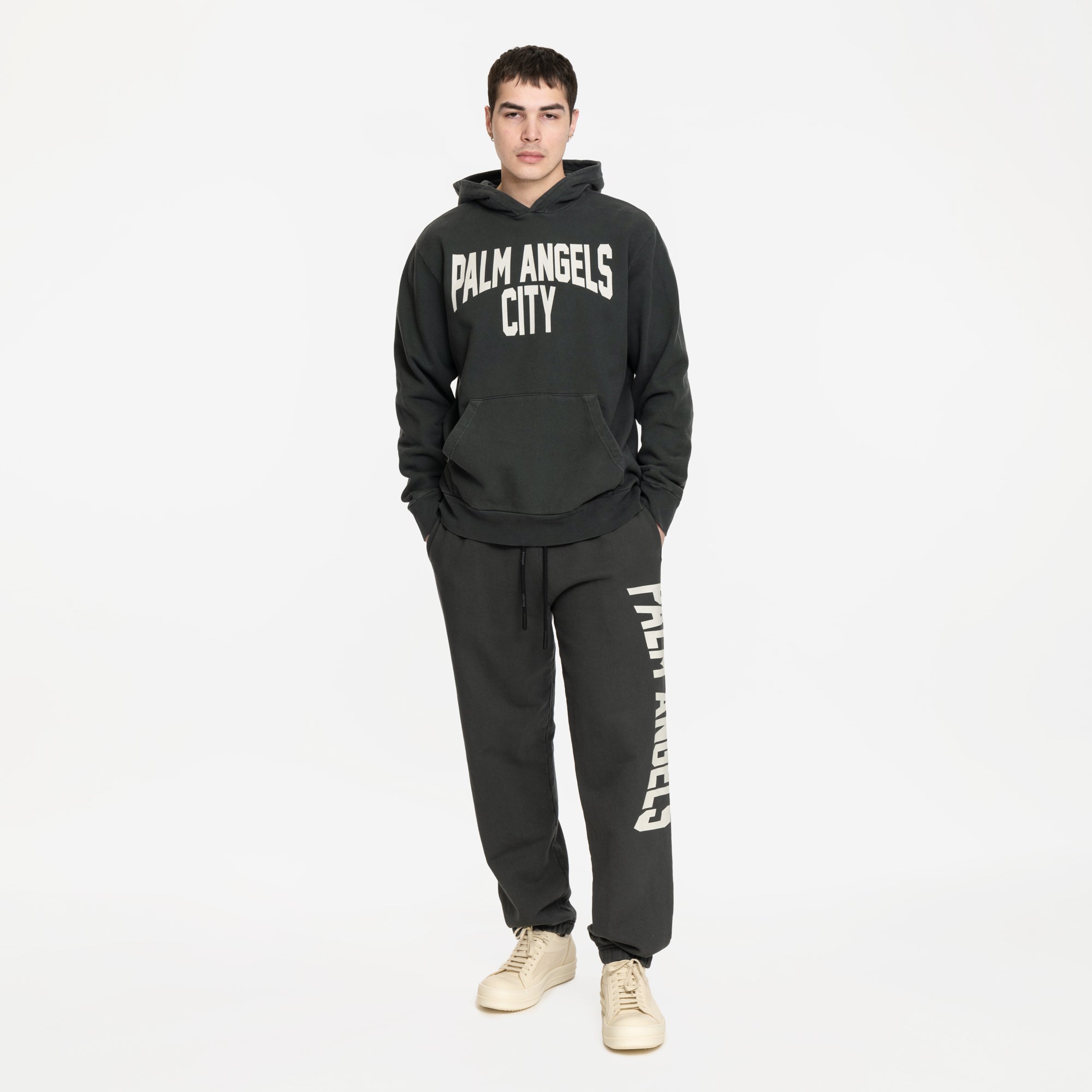 Palm Angels PA City Washed Hoody Dark Grey - 2