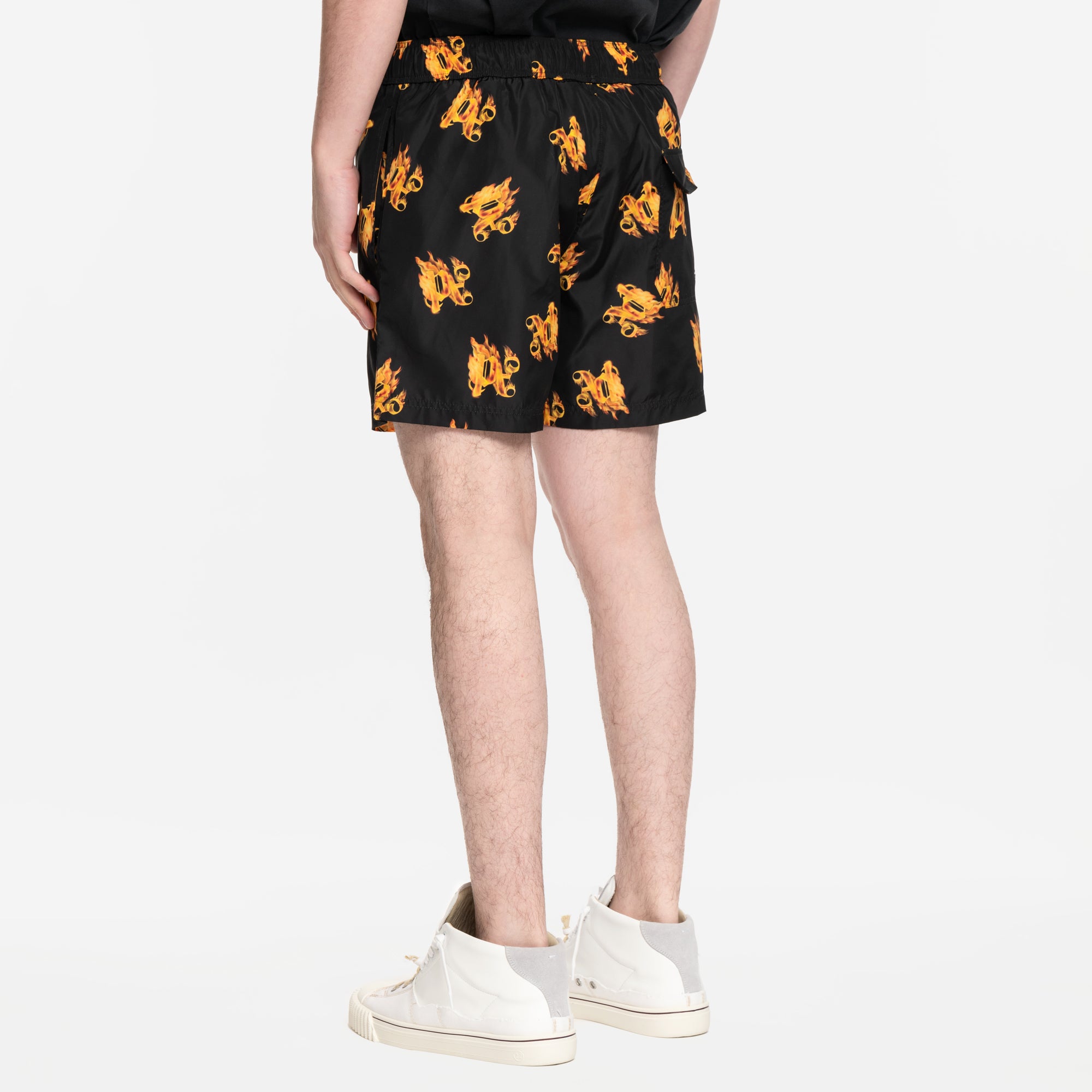 Palm Angels Burning Monogram Swimshorts Black - 4