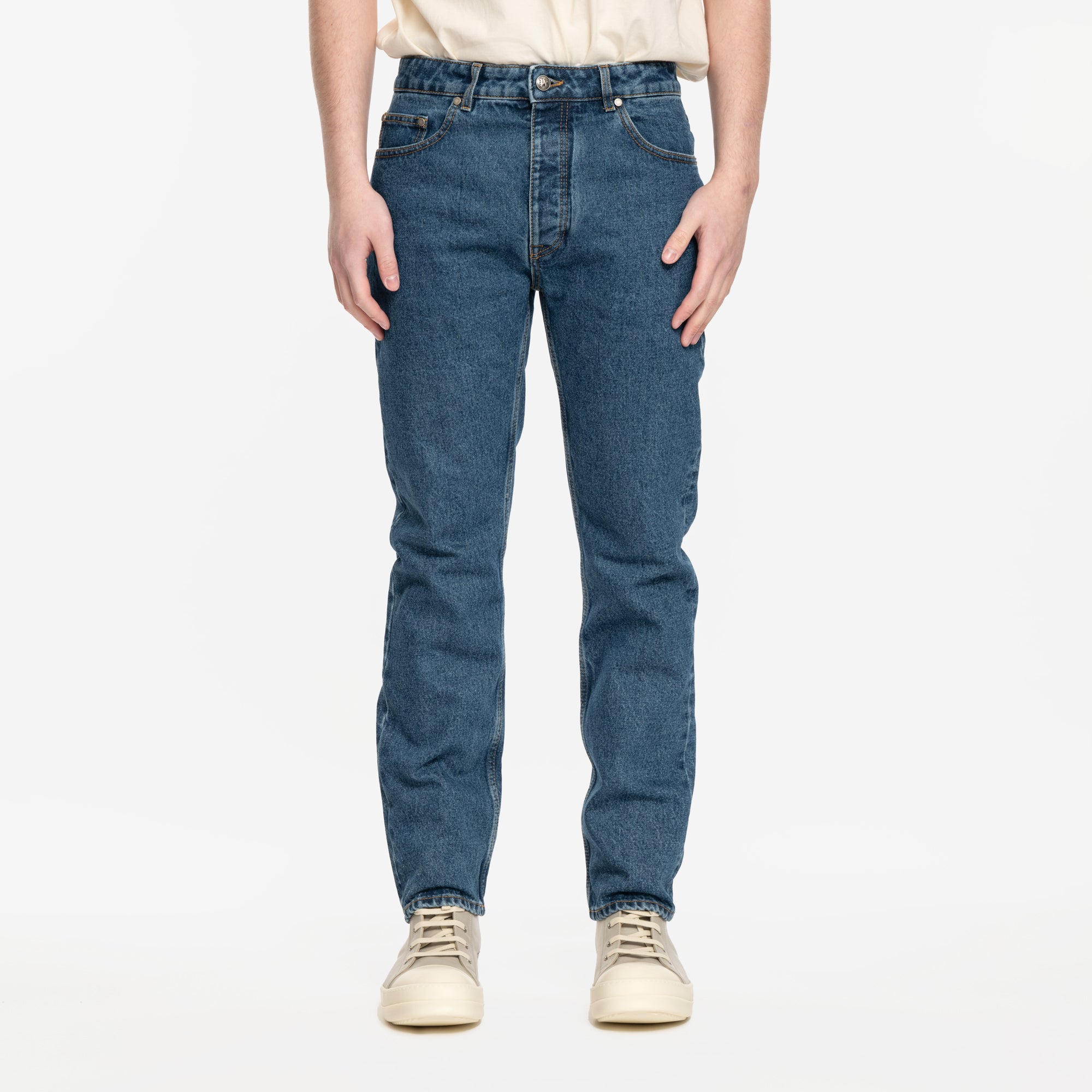 Palm Angels LW Monogram Straight Jeans Light Blue - 1