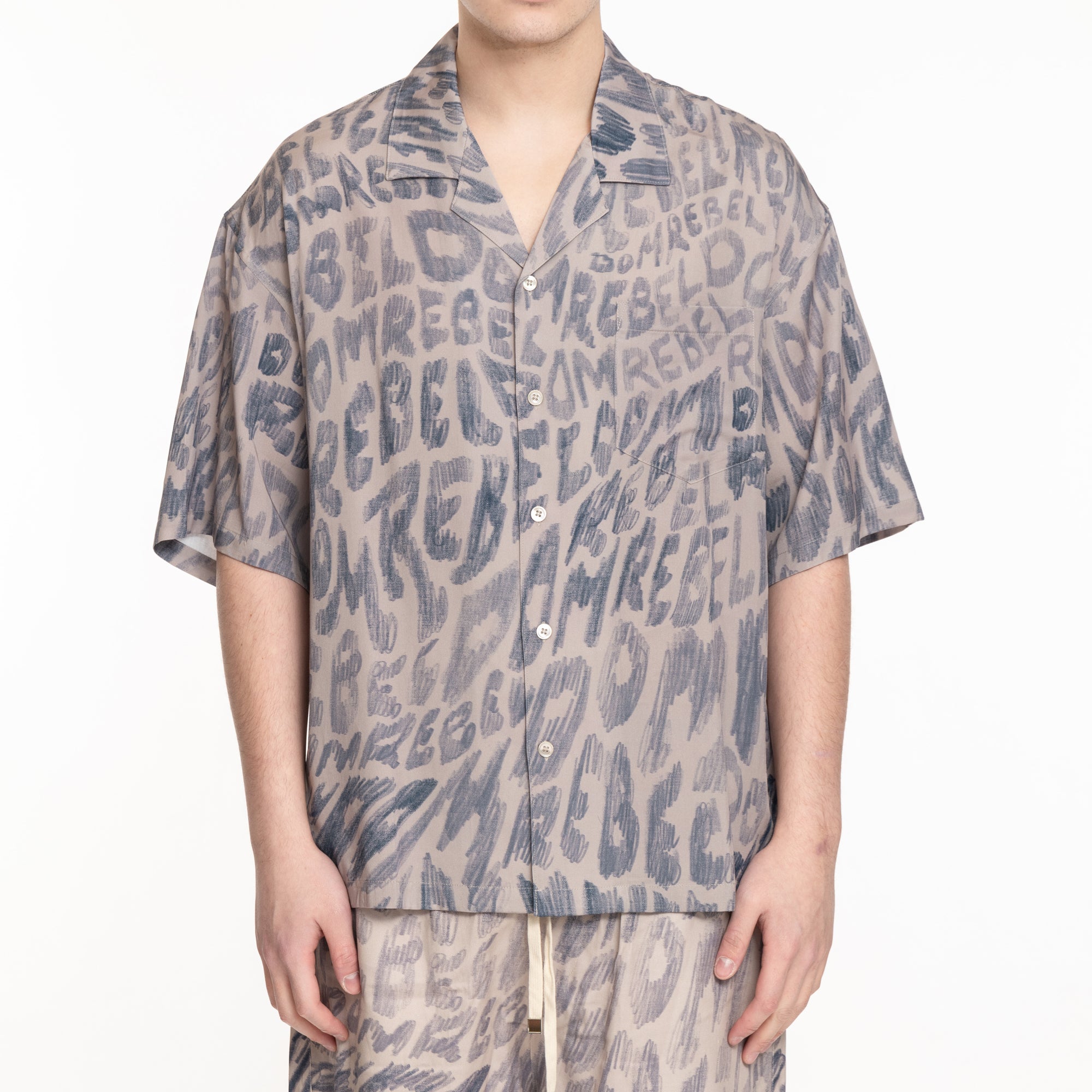 Dom Rebel New Wave Camp Collar Shirt Beige - 1