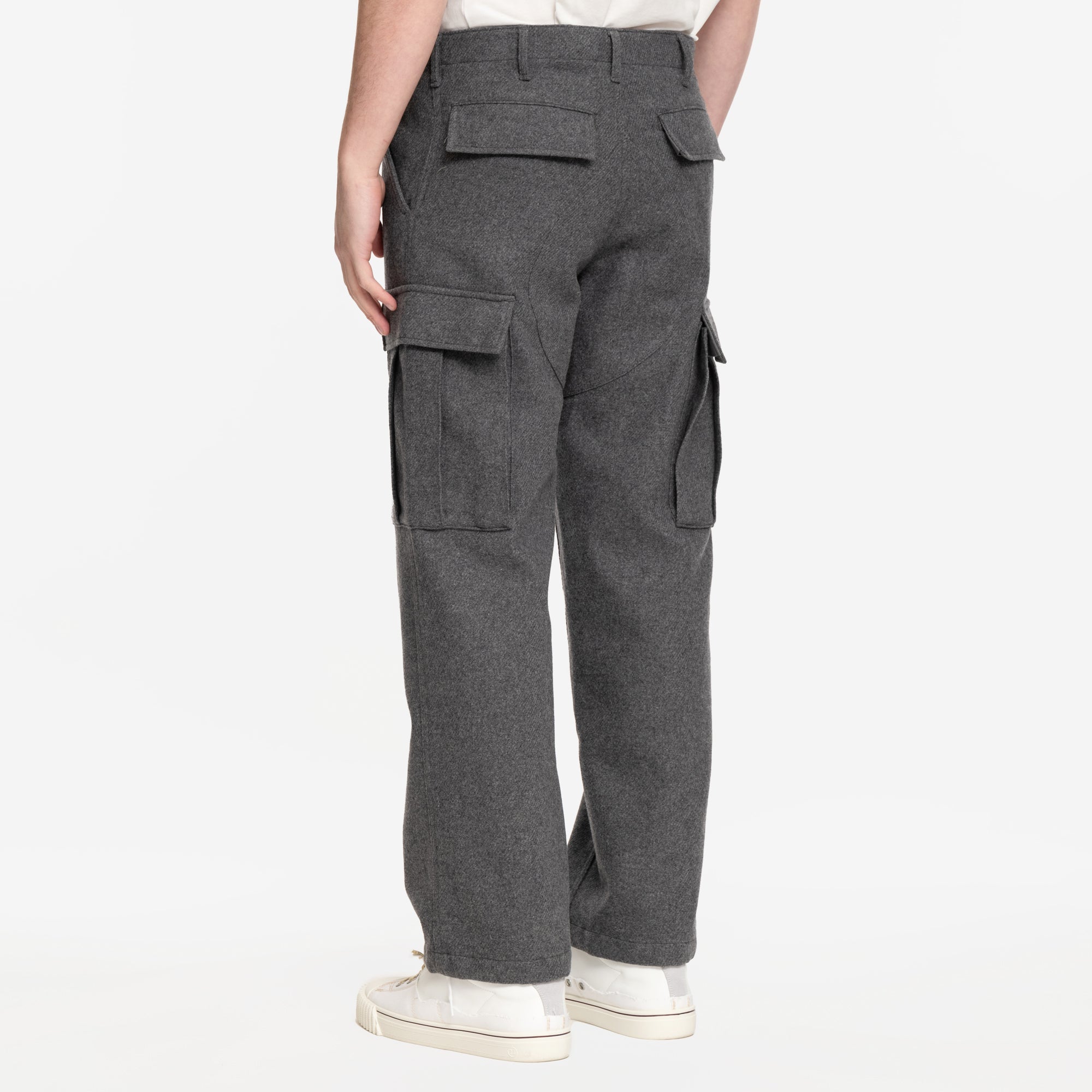 Kenzo Cargo Workwear Wool Pants Stone Grey - 4