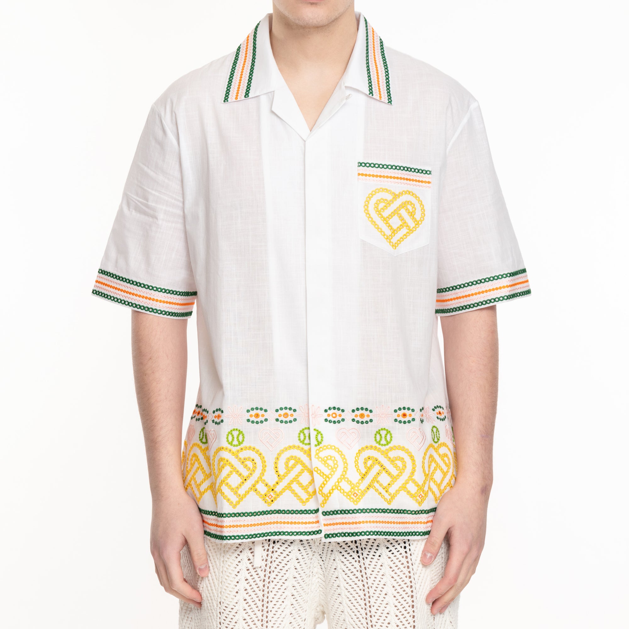 Casablanca Broderie Anglaise SS Shirt White - 1