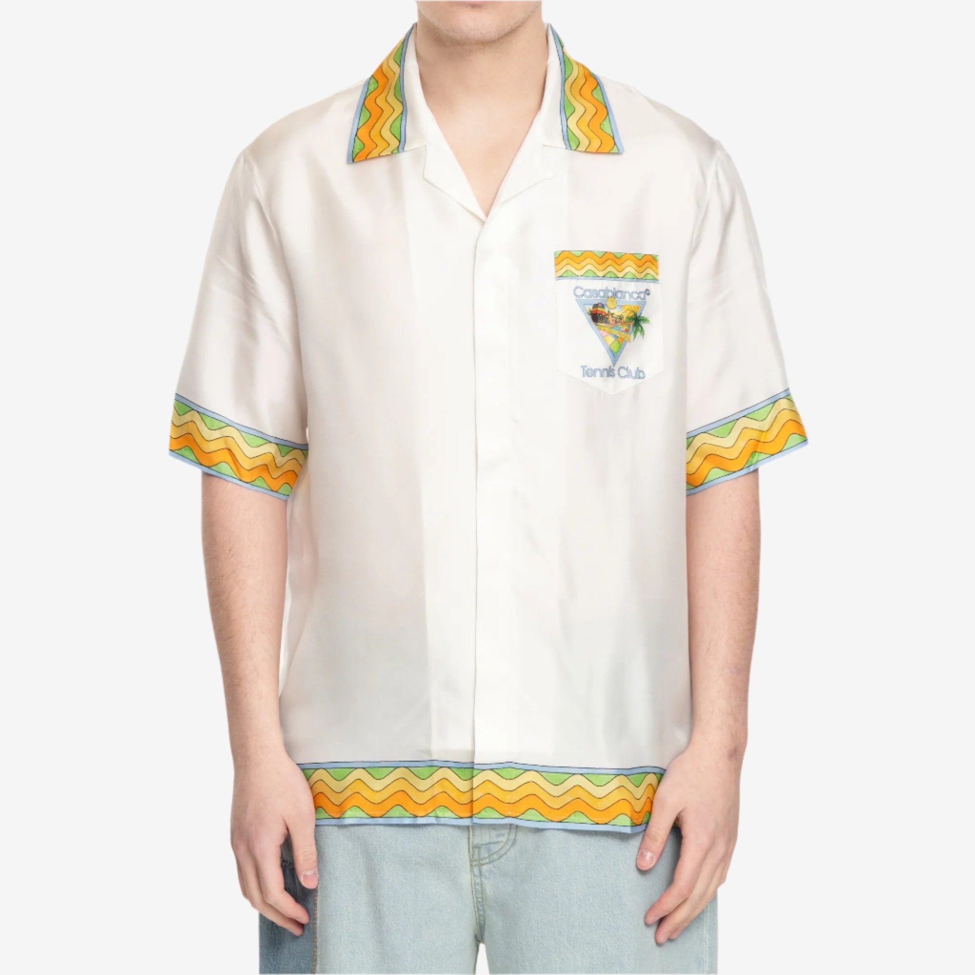 Casablanca Afro Cubism SS Silk Shirt White - 1