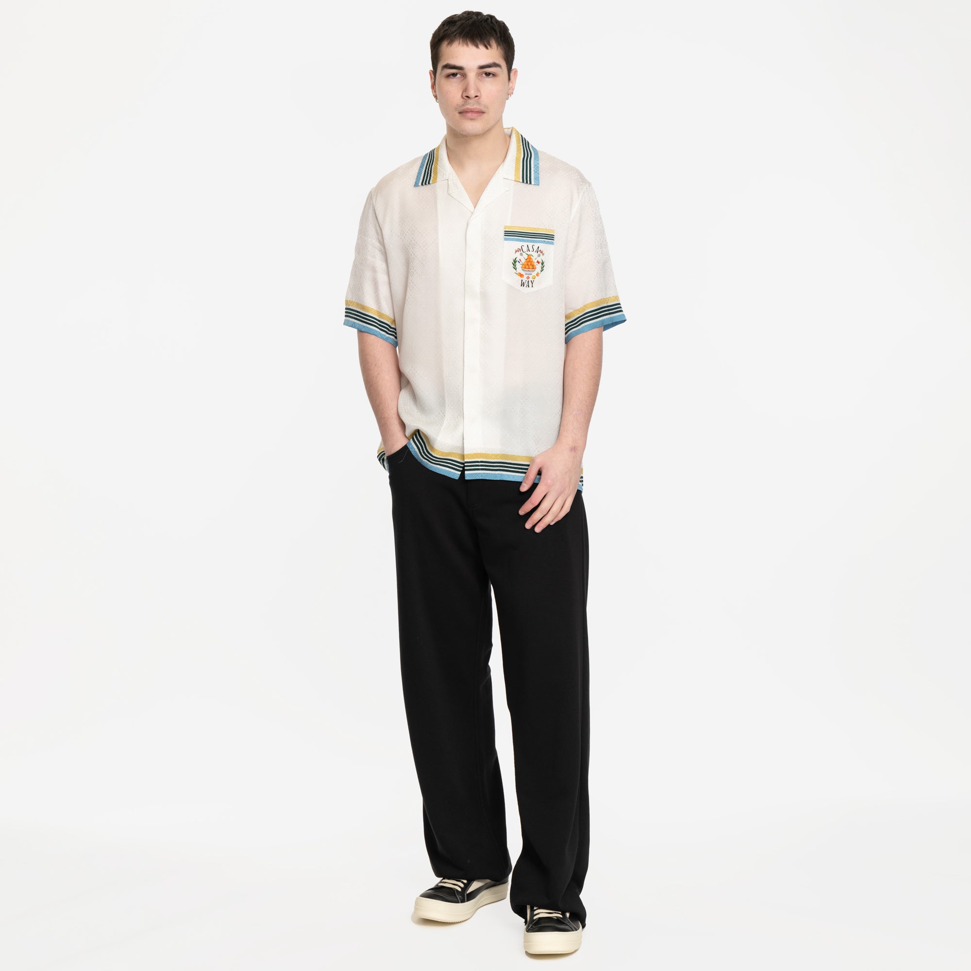 Casablanca Casa Way Silk SS Shirt White - 2