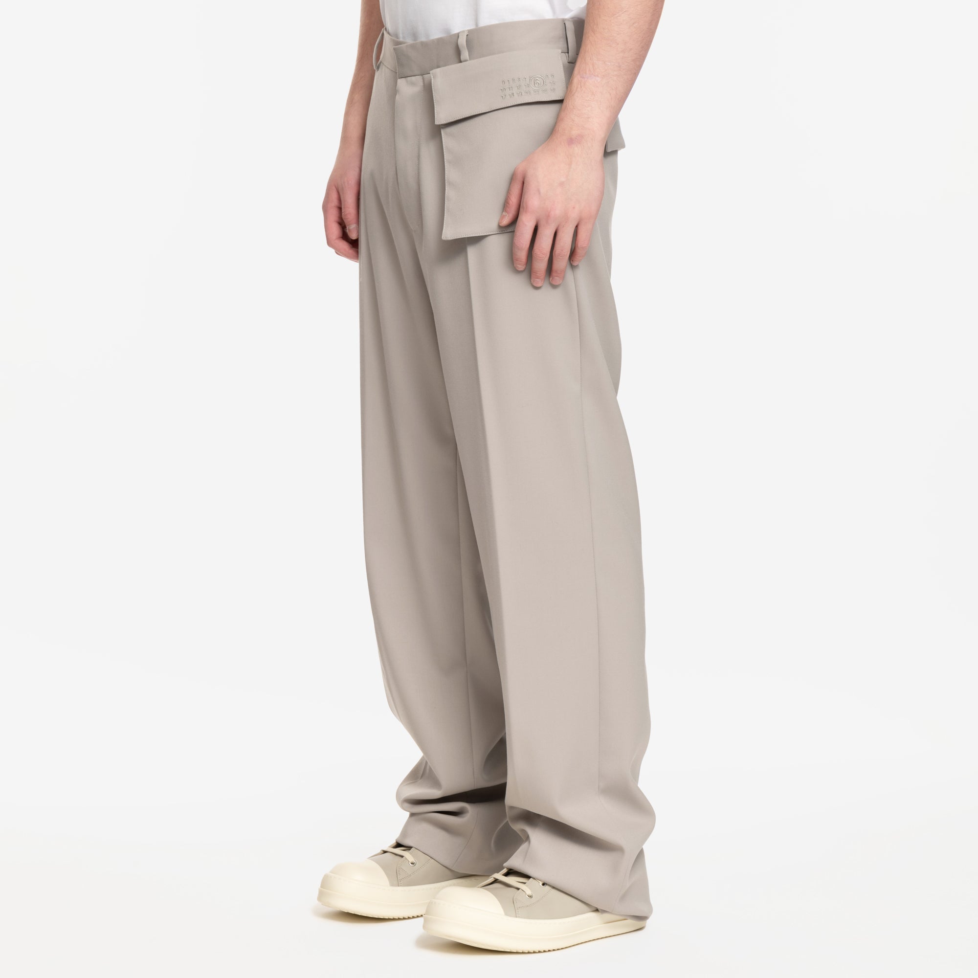 MM6 Wool Cargo Pocket Pants Taupe - 3