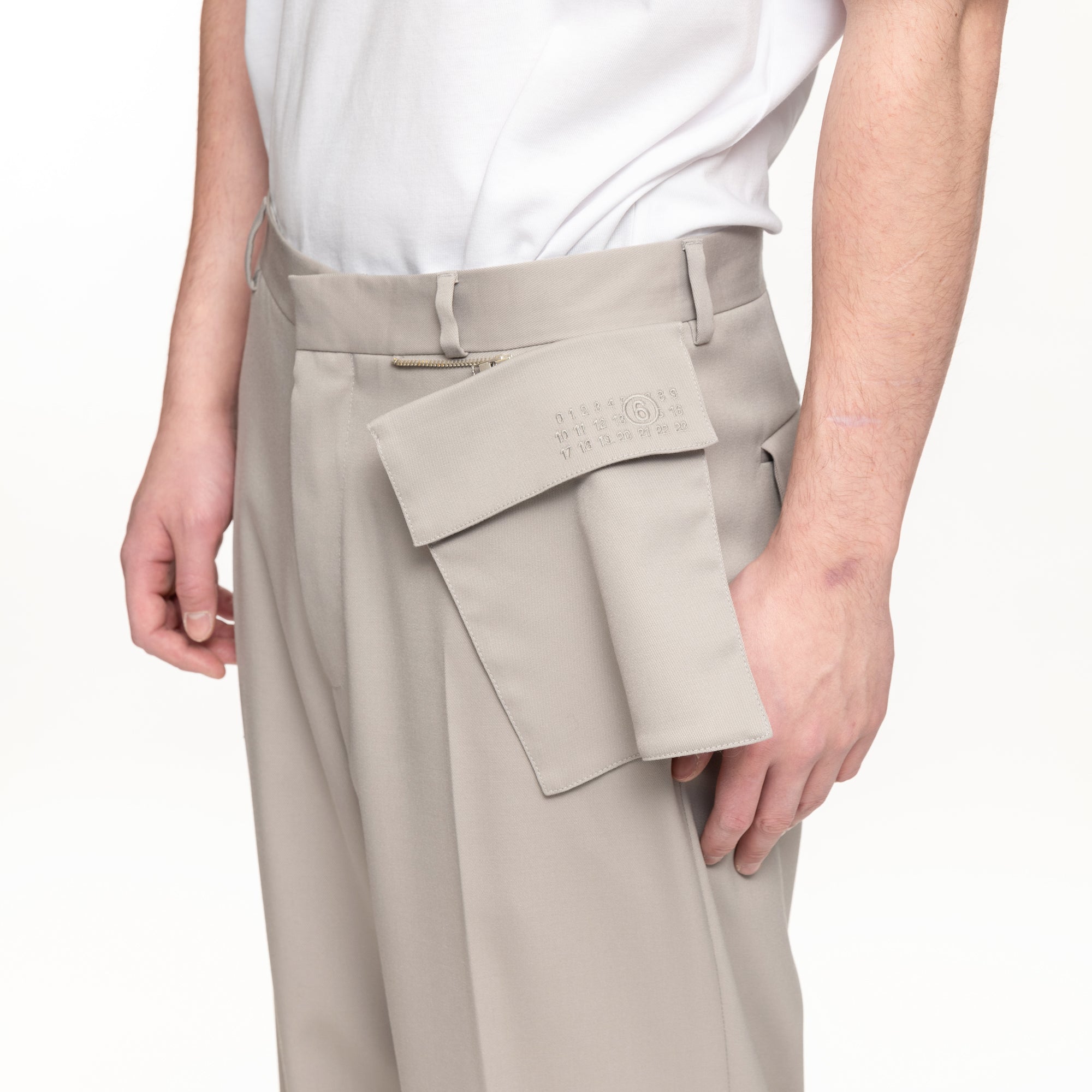 MM6 Wool Cargo Pocket Pants Taupe - 5