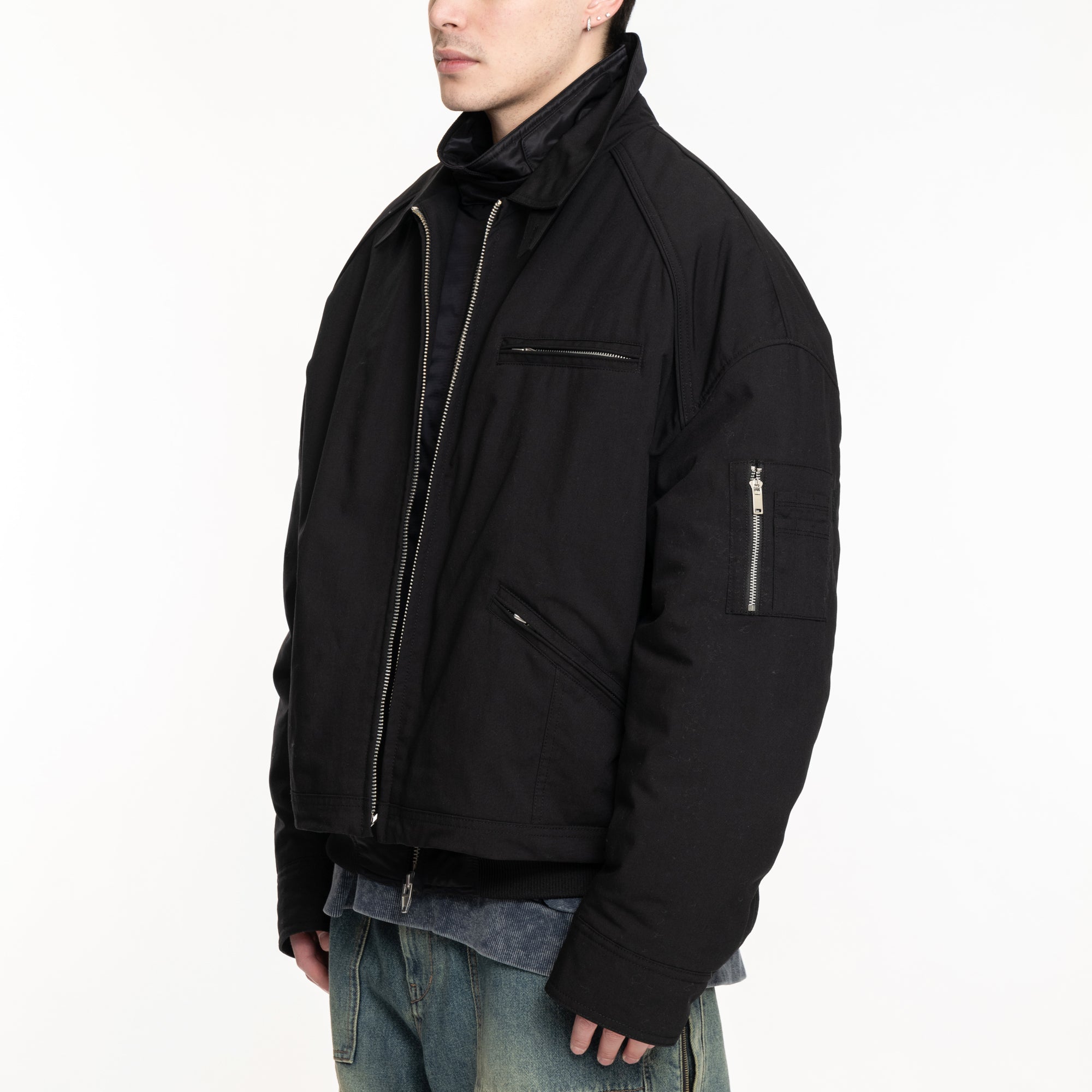 Juun.J Layered Short Bomber Jacket Black - 3