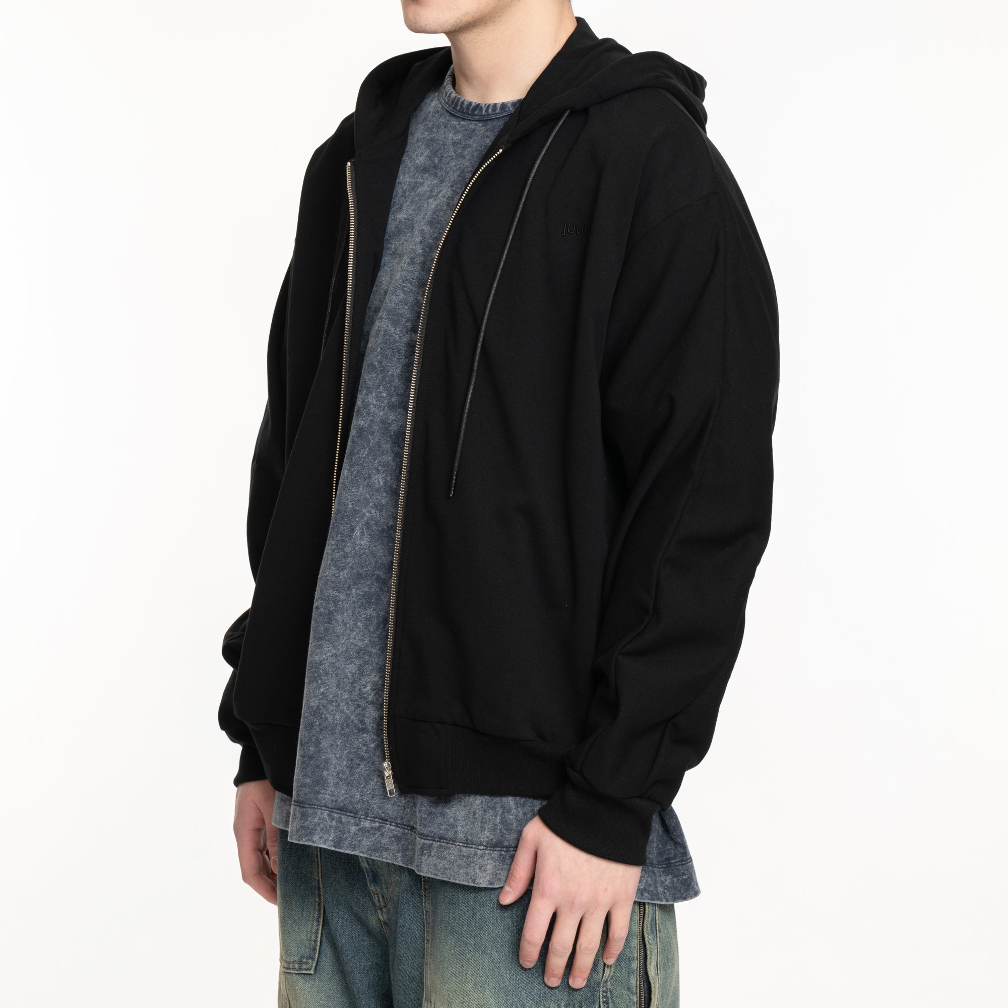 Juun.J Essential Zip Hoody Black - 3