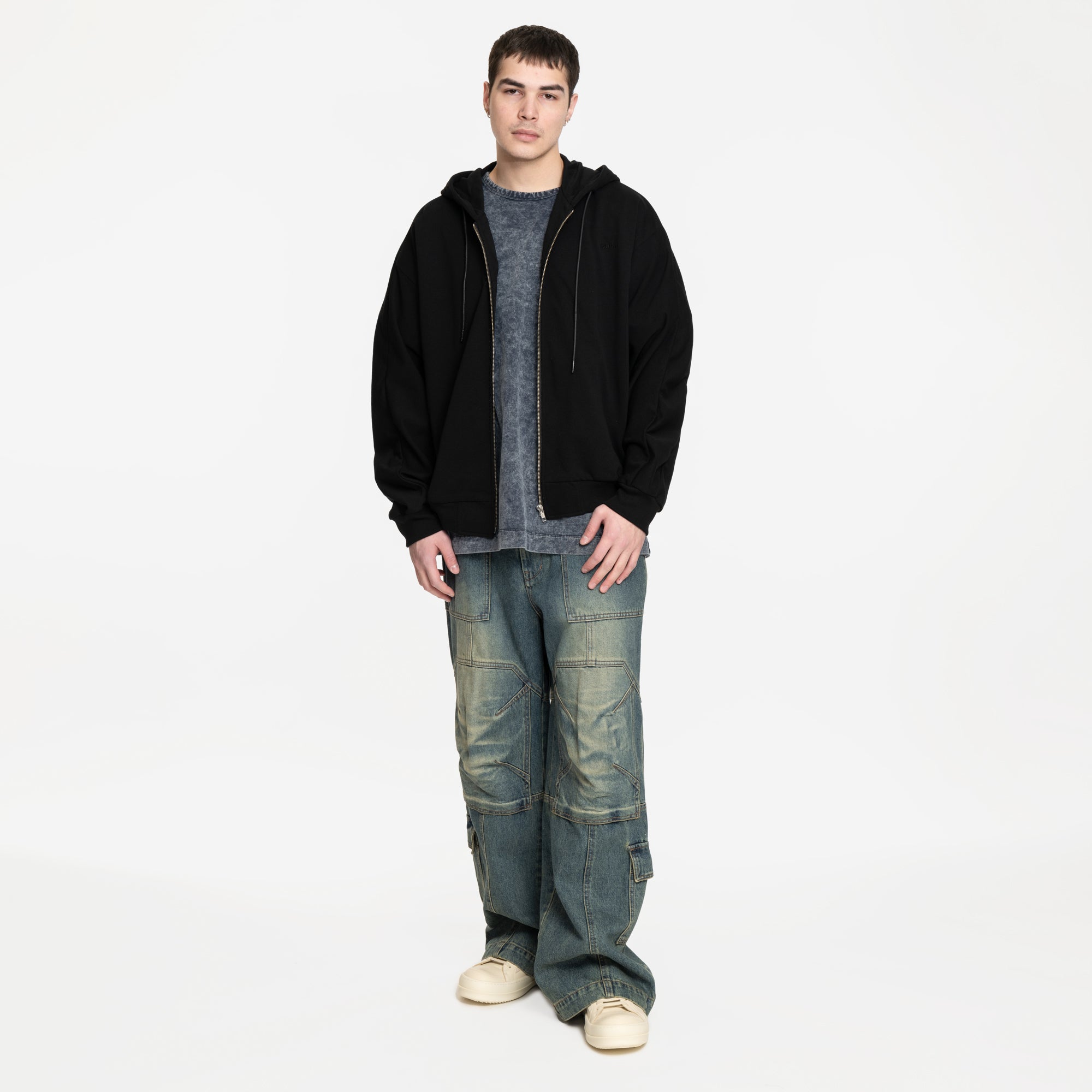 Juun.J Essential Zip Hoody Black - 2