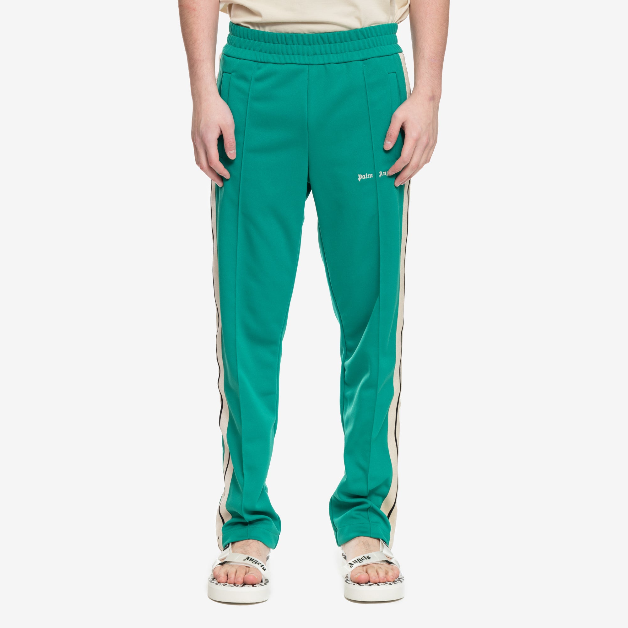 Palm Angels Classic Logo Green Track Pants Green - 1
