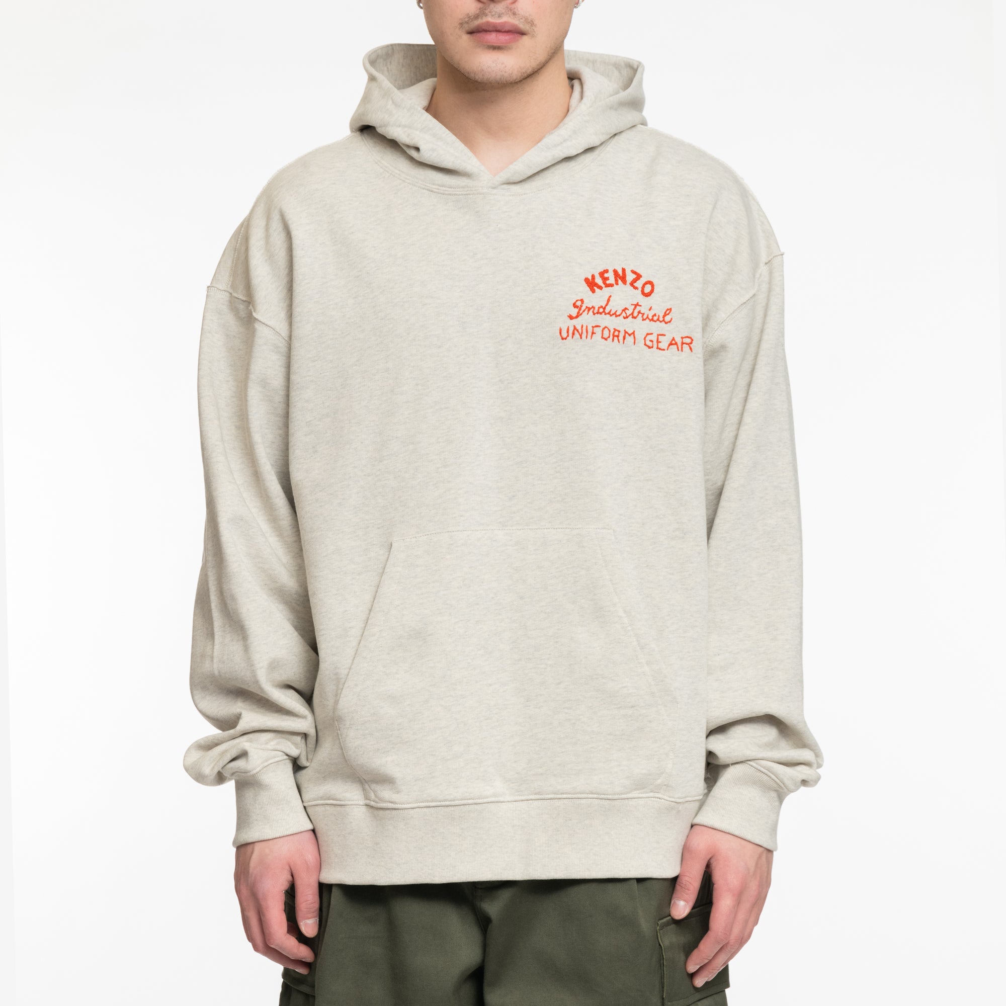 Kenzo Drawn Varsity Hoody Pale Grey - 1