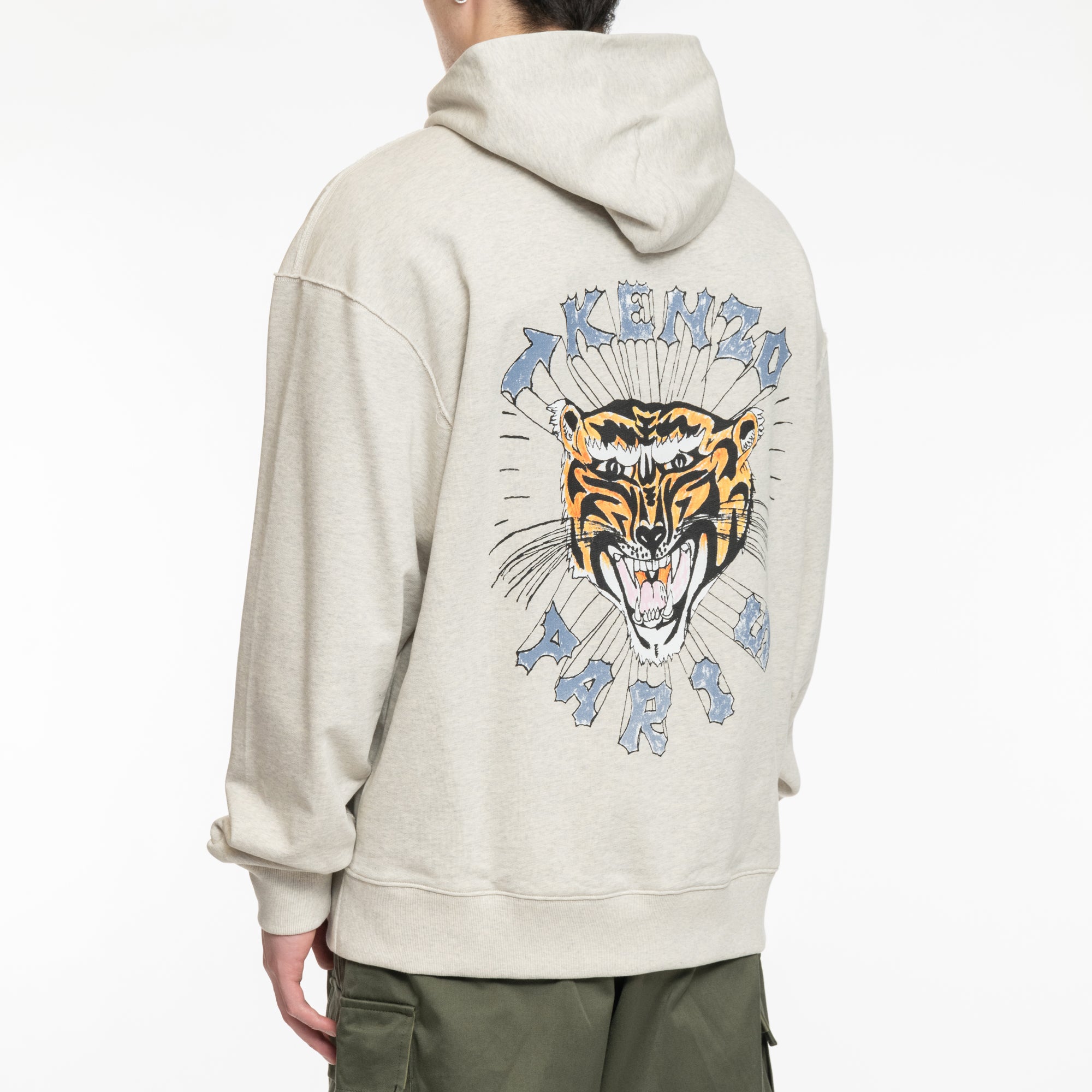 Kenzo Drawn Varsity Hoody Pale Grey - 4