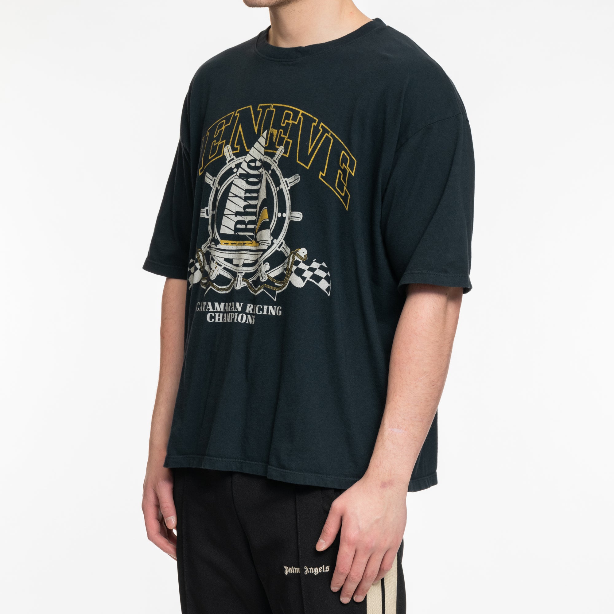 Rhude Geneve Catamaran Vintage T-Shirt Vintage Black - 3
