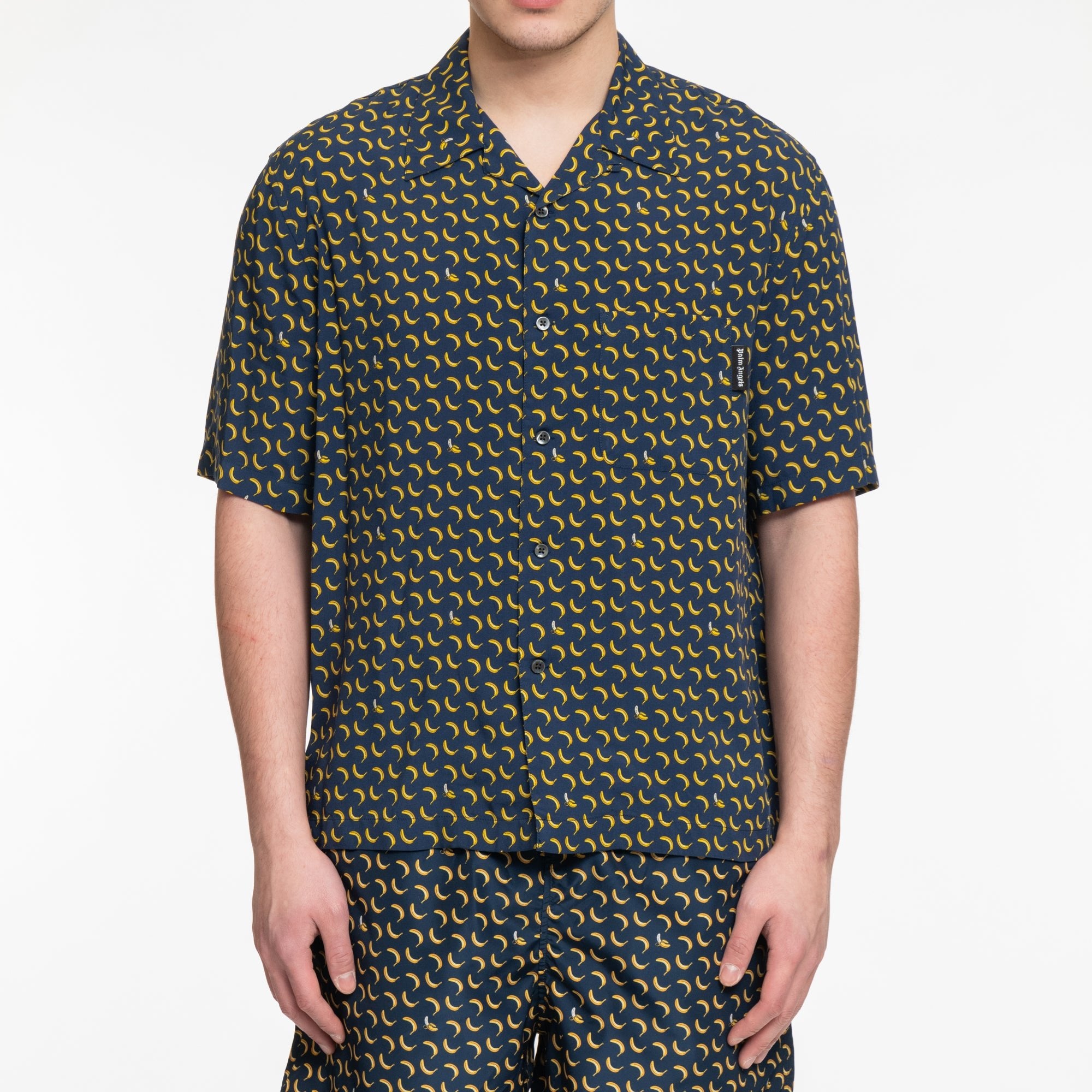 Palm Angels Banana Bowling Shirt Navy - 1