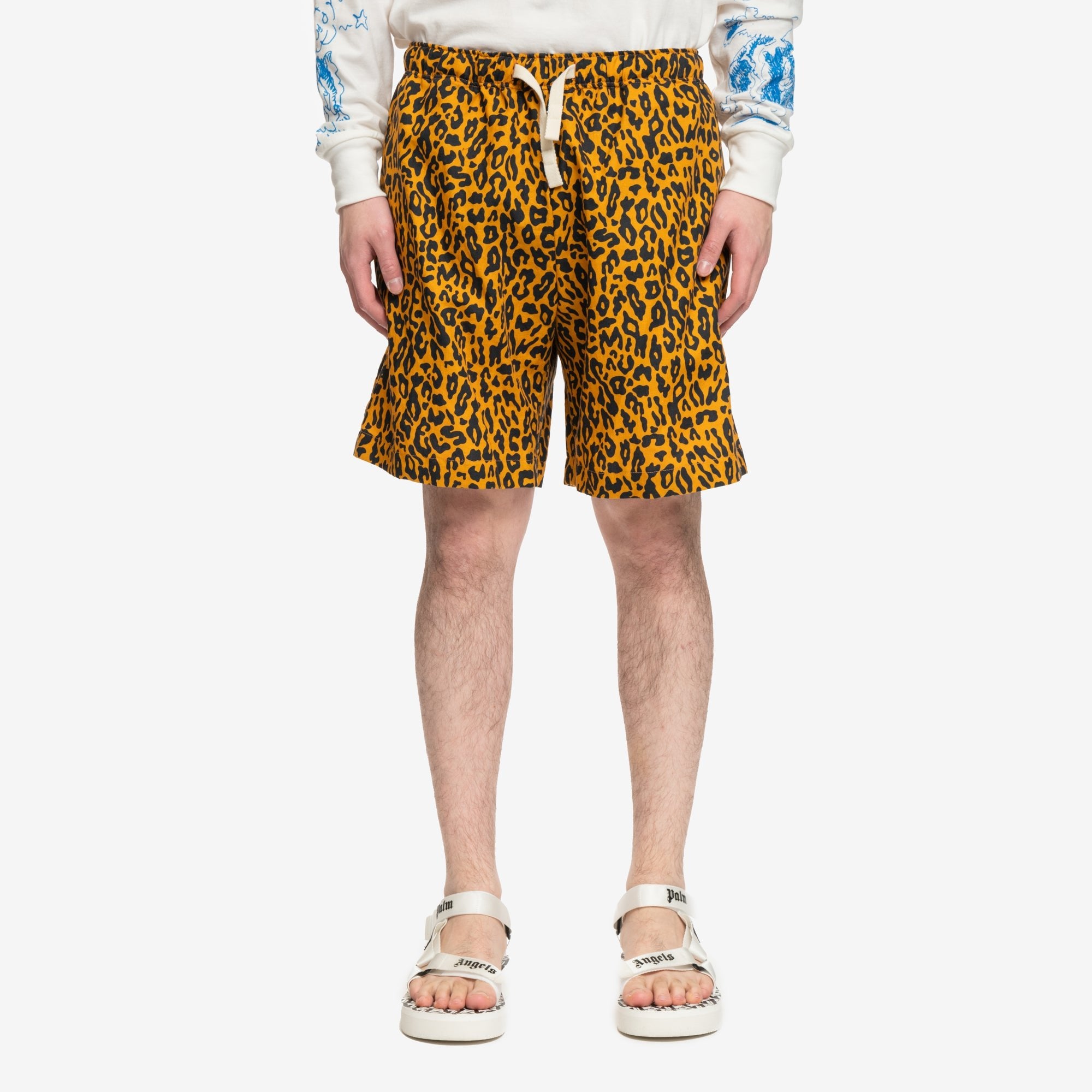 Palm Angels Cheetah Shorts Orange - 1