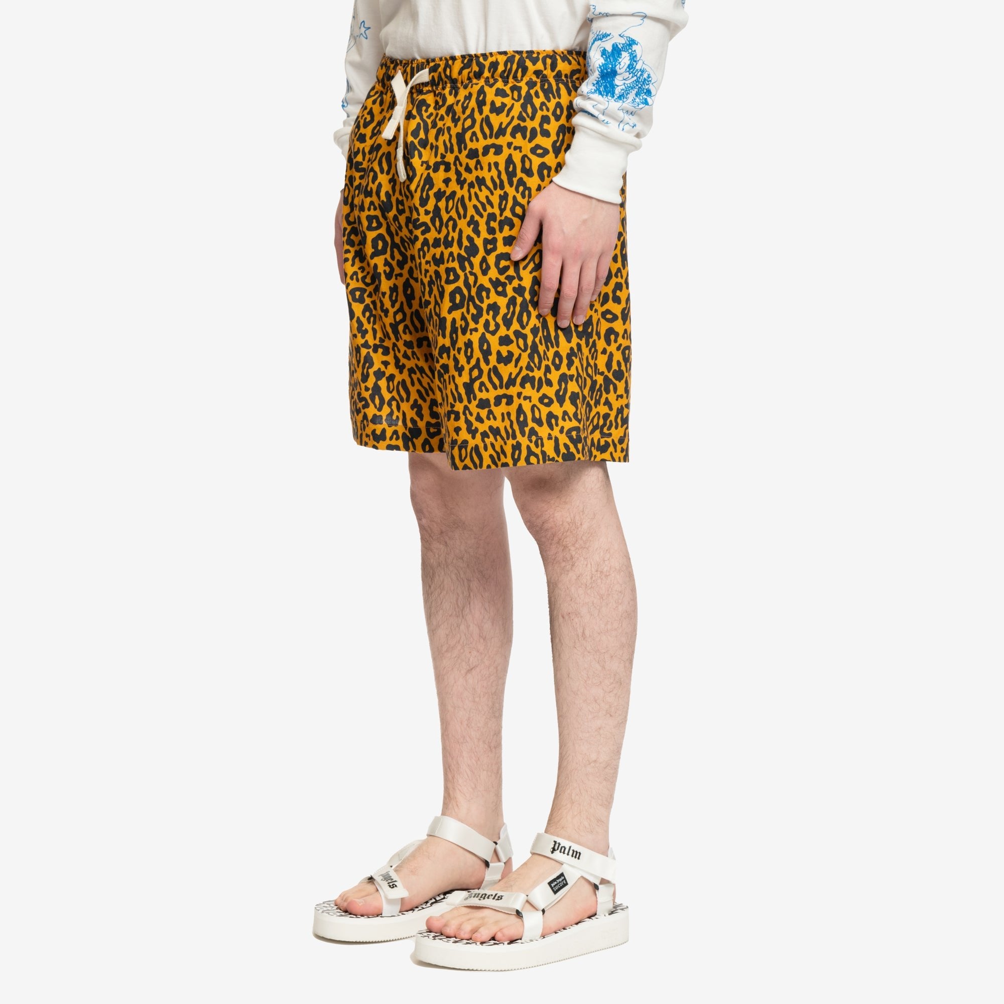 Palm Angels Cheetah Shorts Orange - 3