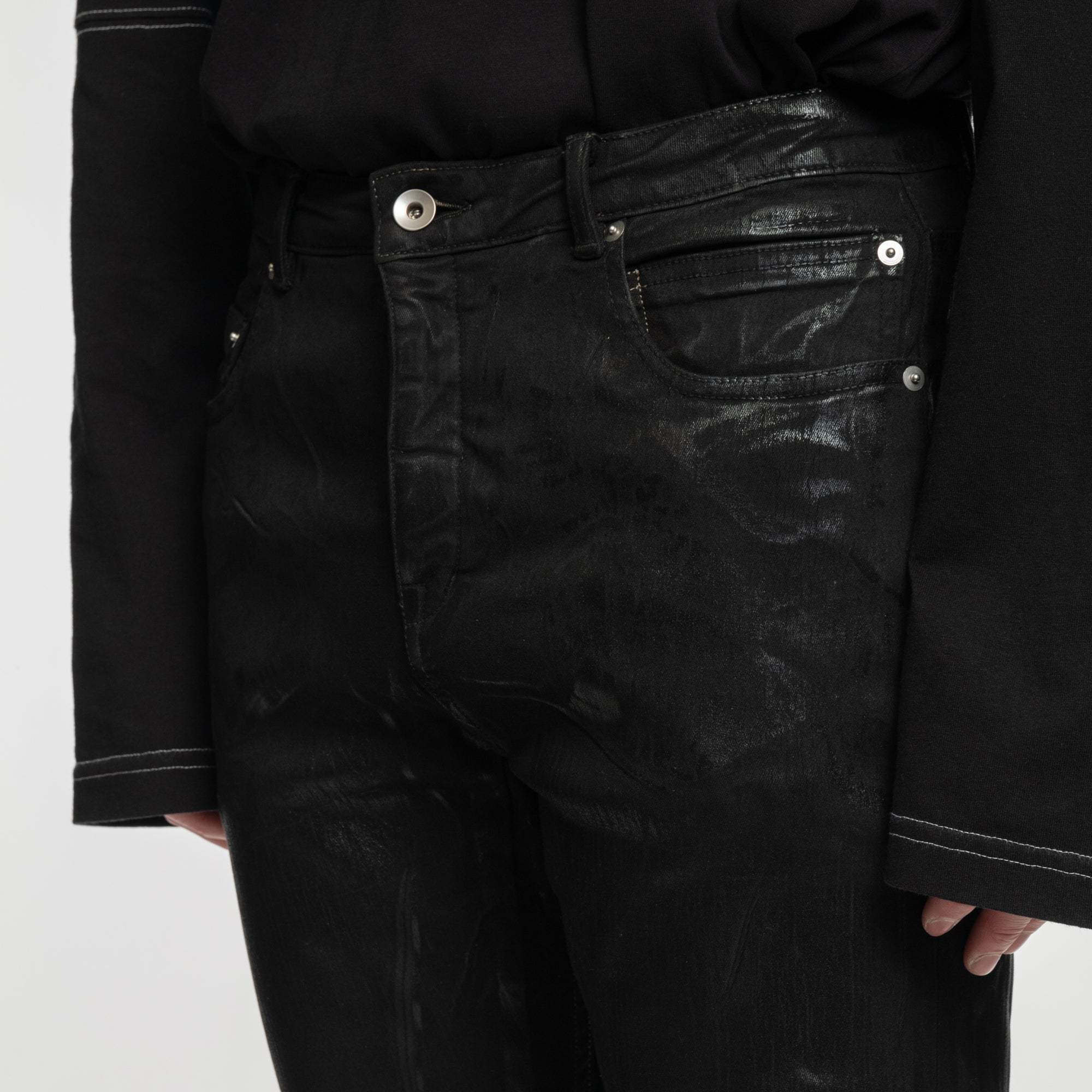 Rick Owens DRKSHDW Detroit Cut Jeans Black - 4