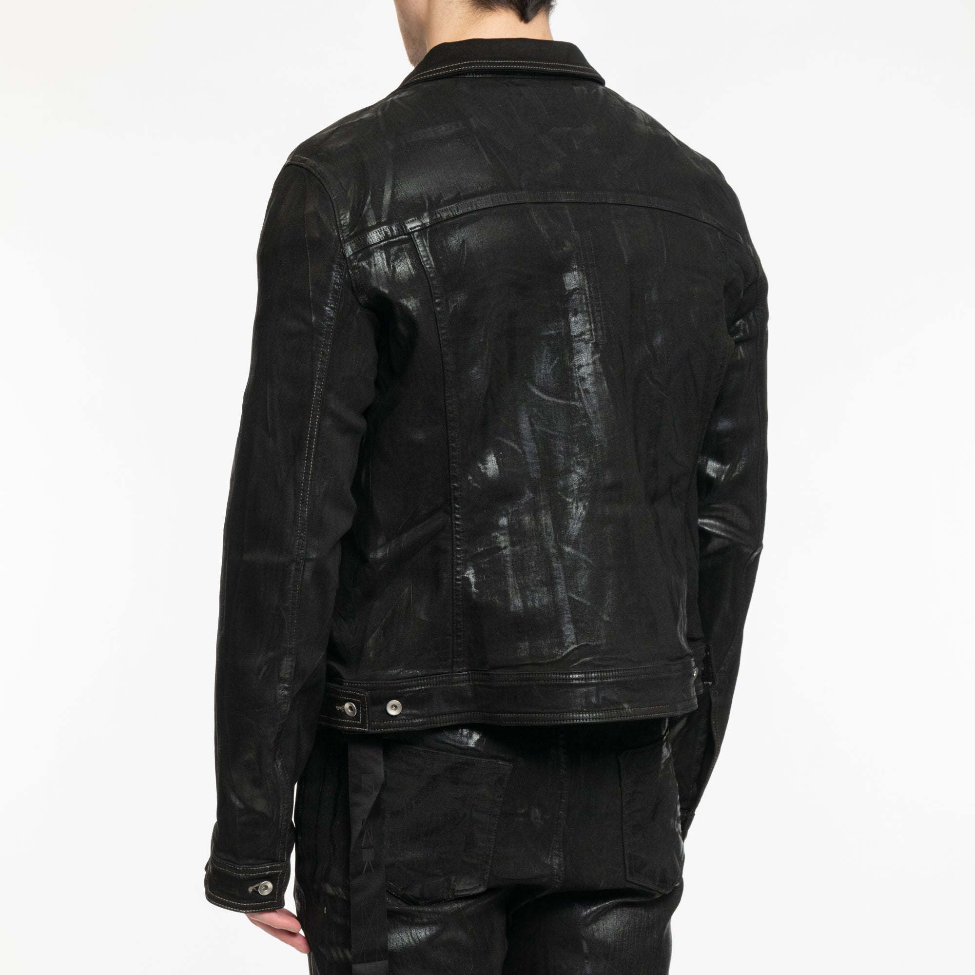 Rick Owens DRKSHDW Trucker Denim Jacket Black - 4