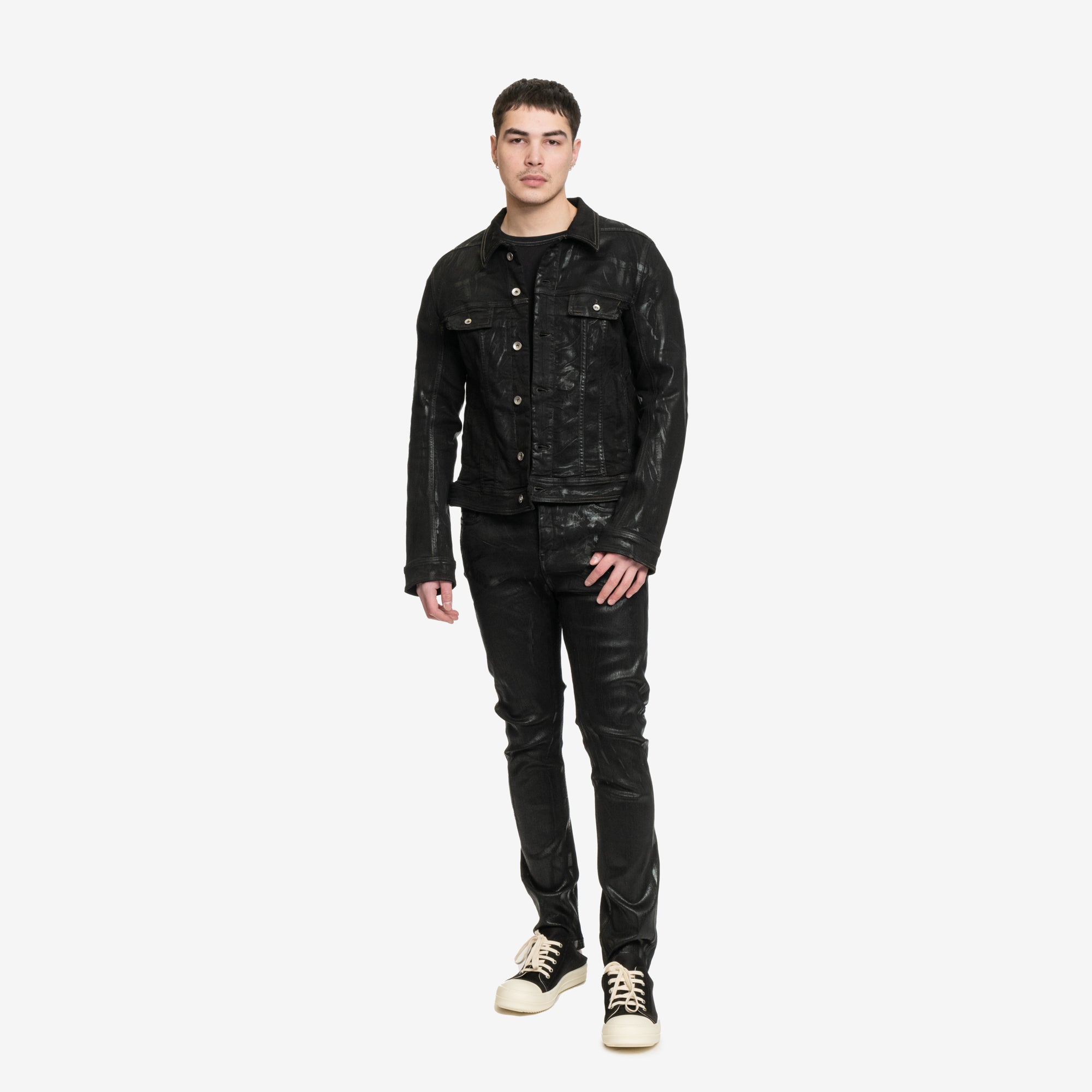 Rick Owens DRKSHDW Trucker Denim Jacket Black - 2